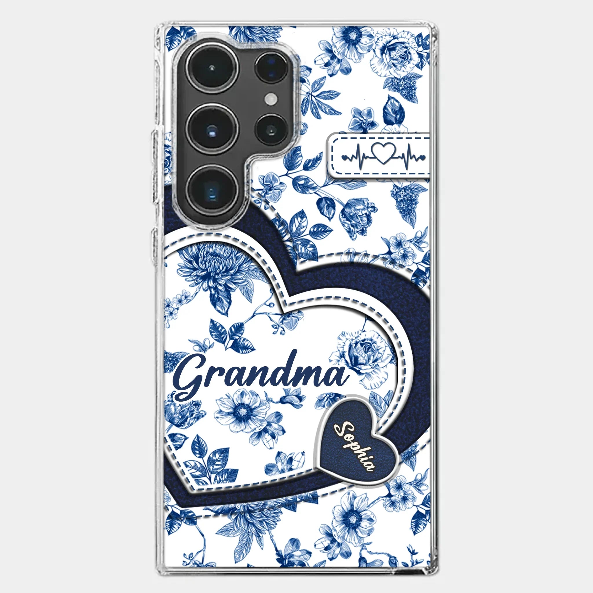 Custom 3D Inflated Effect Printed Clear Phone Case - Personalized Birthday Gifts For Mom, Grandma - Grandma Love Never Fades