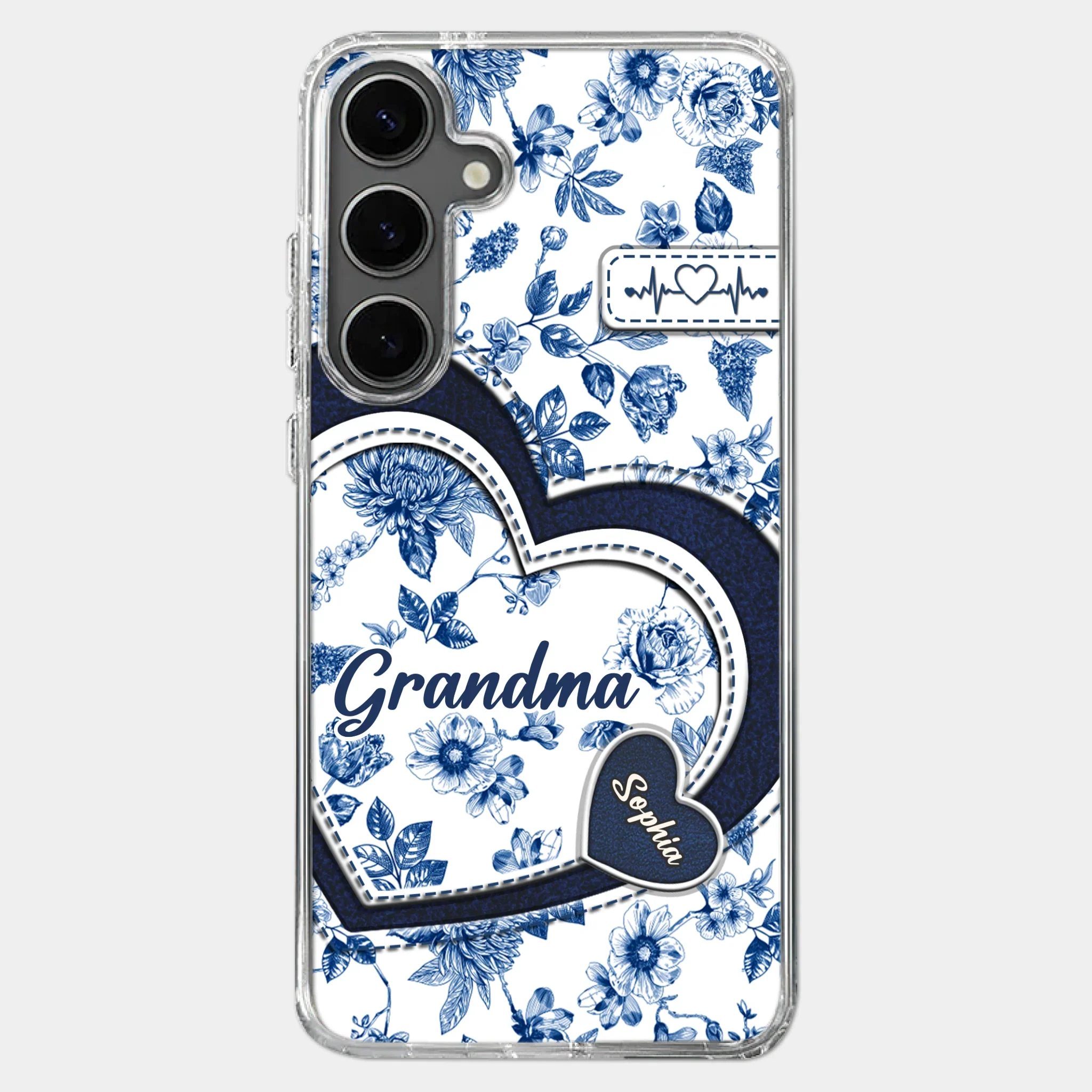 Custom 3D Inflated Effect Printed Clear Phone Case - Personalized Birthday Gifts For Mom, Grandma - Grandma Love Never Fades
