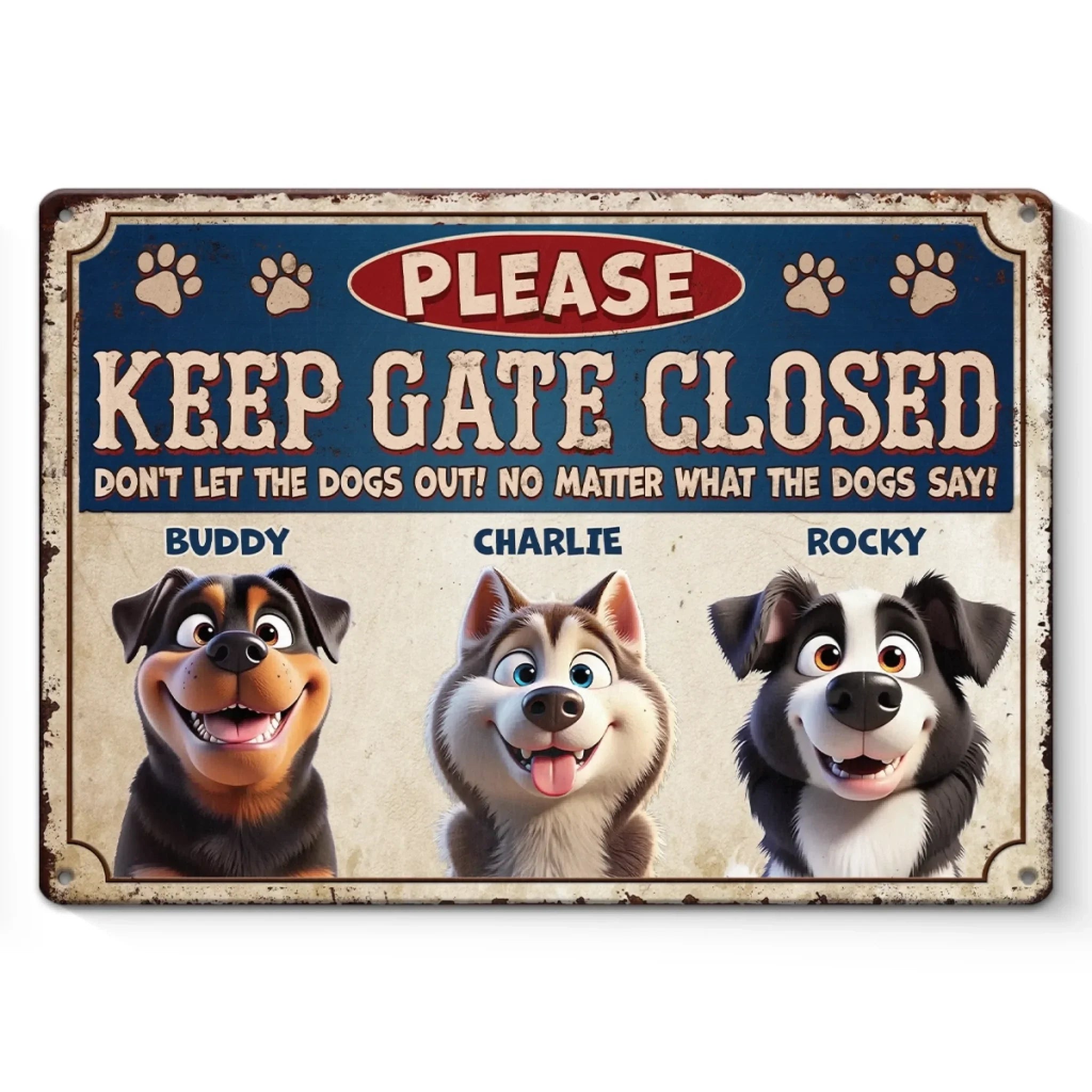Custom Home Decor Metal Sign - Personalized Birthday Gifts For Dog Lovers, Dog Dad And Mom - No Open Gate, No Wild Chase