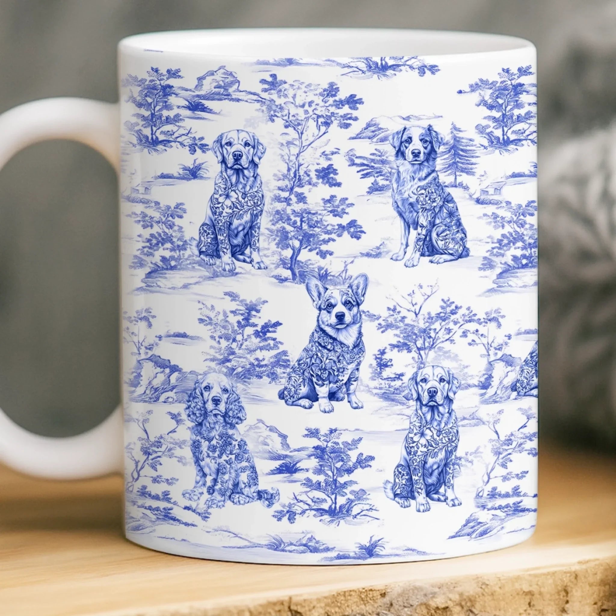Custom Mug - Personalized Birthday Gifts For Dog Lovers, Dog Dad And Mom - Sip In Style, Bark In Blue