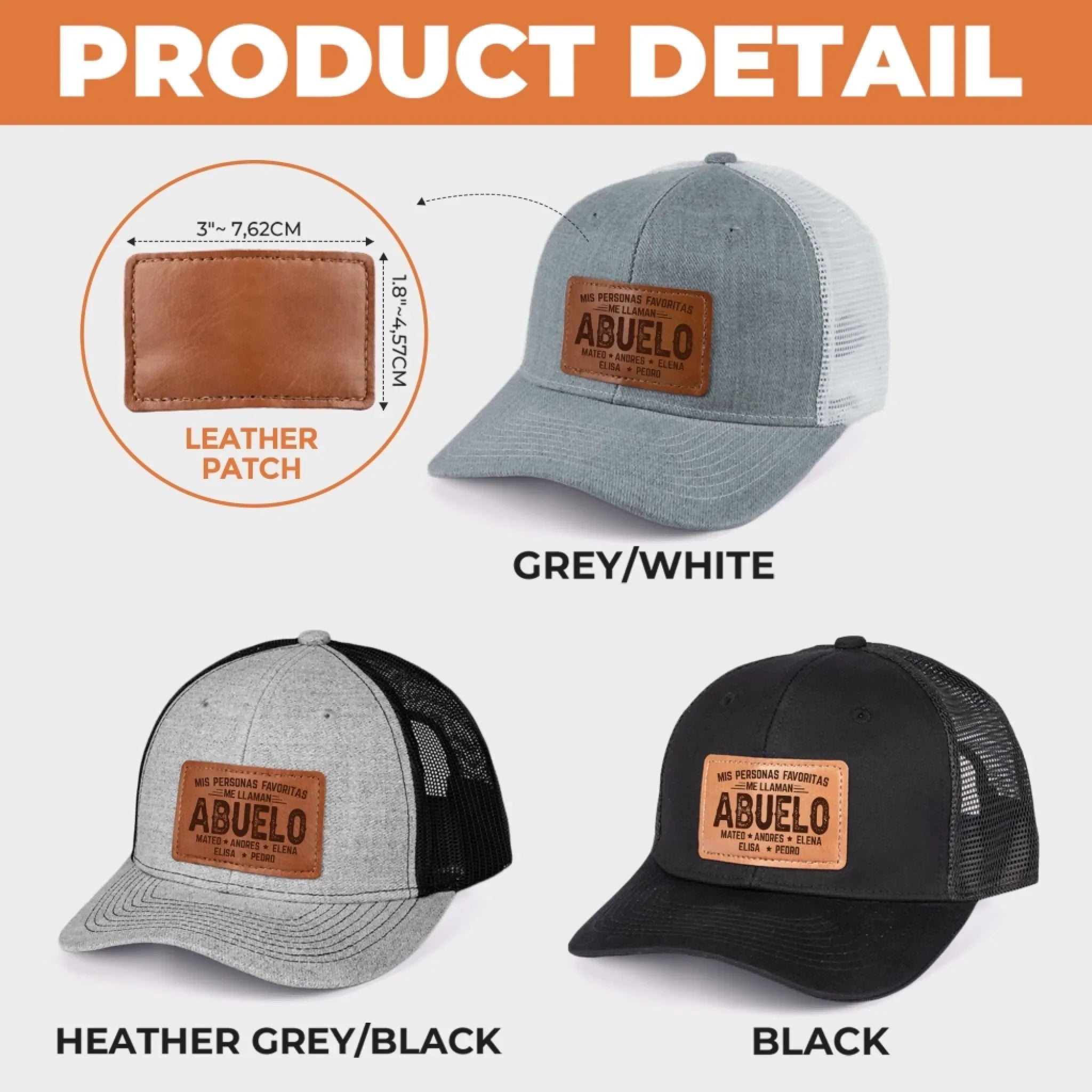 Gorra Con Parche De Cuero Personalizada - Regalos De Cumpleaos Personalizados Para Pap, Abuelo - Abuelos Llenos De Bendiciones