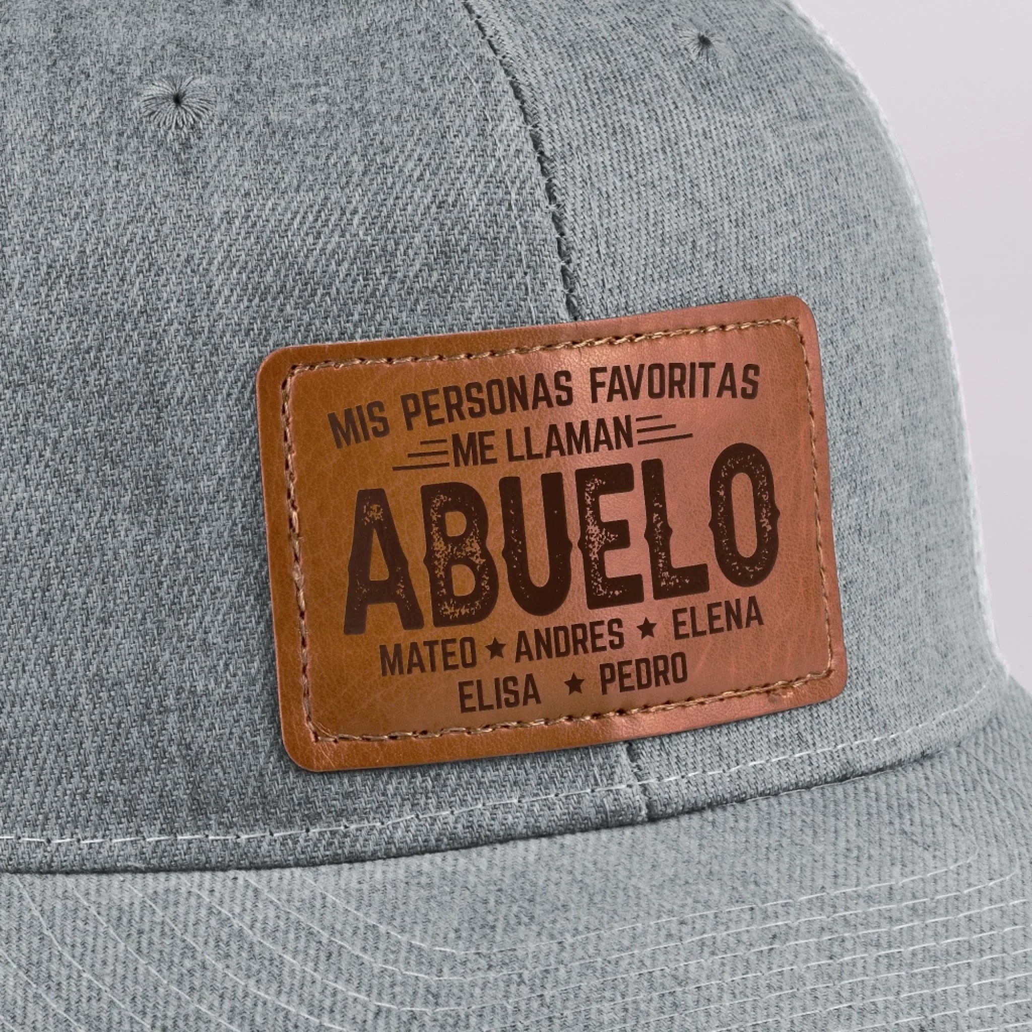 Gorra Con Parche De Cuero Personalizada - Regalos De Cumpleaos Personalizados Para Pap, Abuelo - Abuelos Llenos De Bendiciones