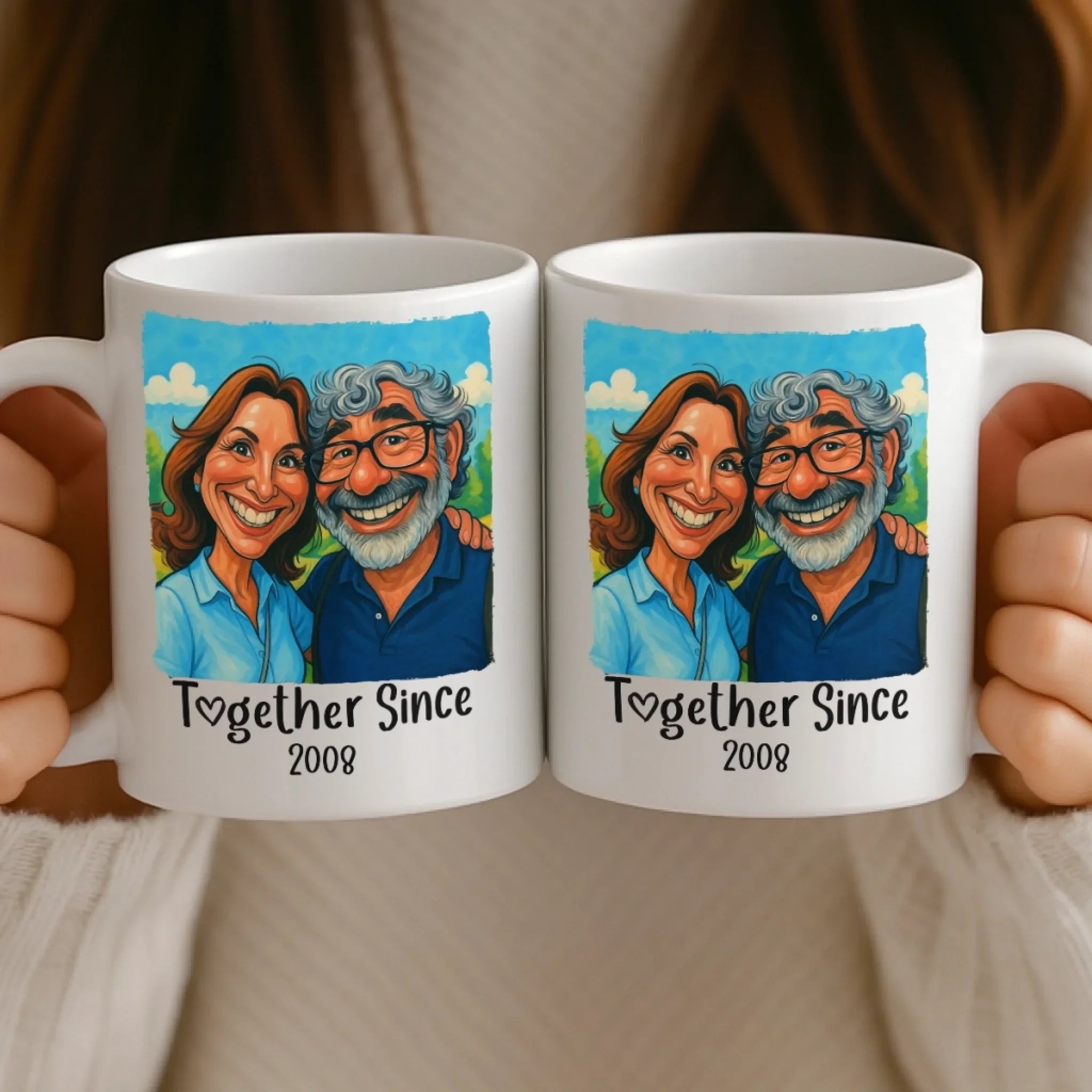 Custom Photo Funny Caricature Mug - Personalized Anniversary Wedding Gifts For Husband And Wife, Him And Her - I'm Yours No Returns Or Refunds