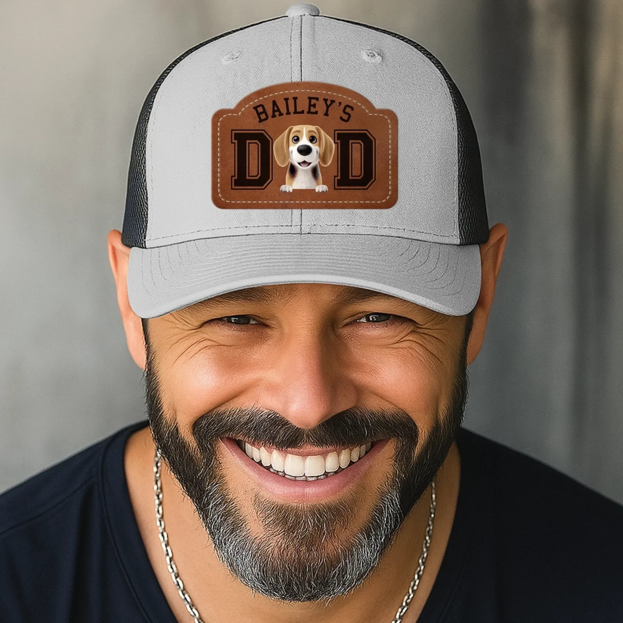 Custom Shaped Leather Patch Hat - Personalized Birthday Gifts For Dog Lovers, Dog Dad And Mom - Best Dog Dad Ever