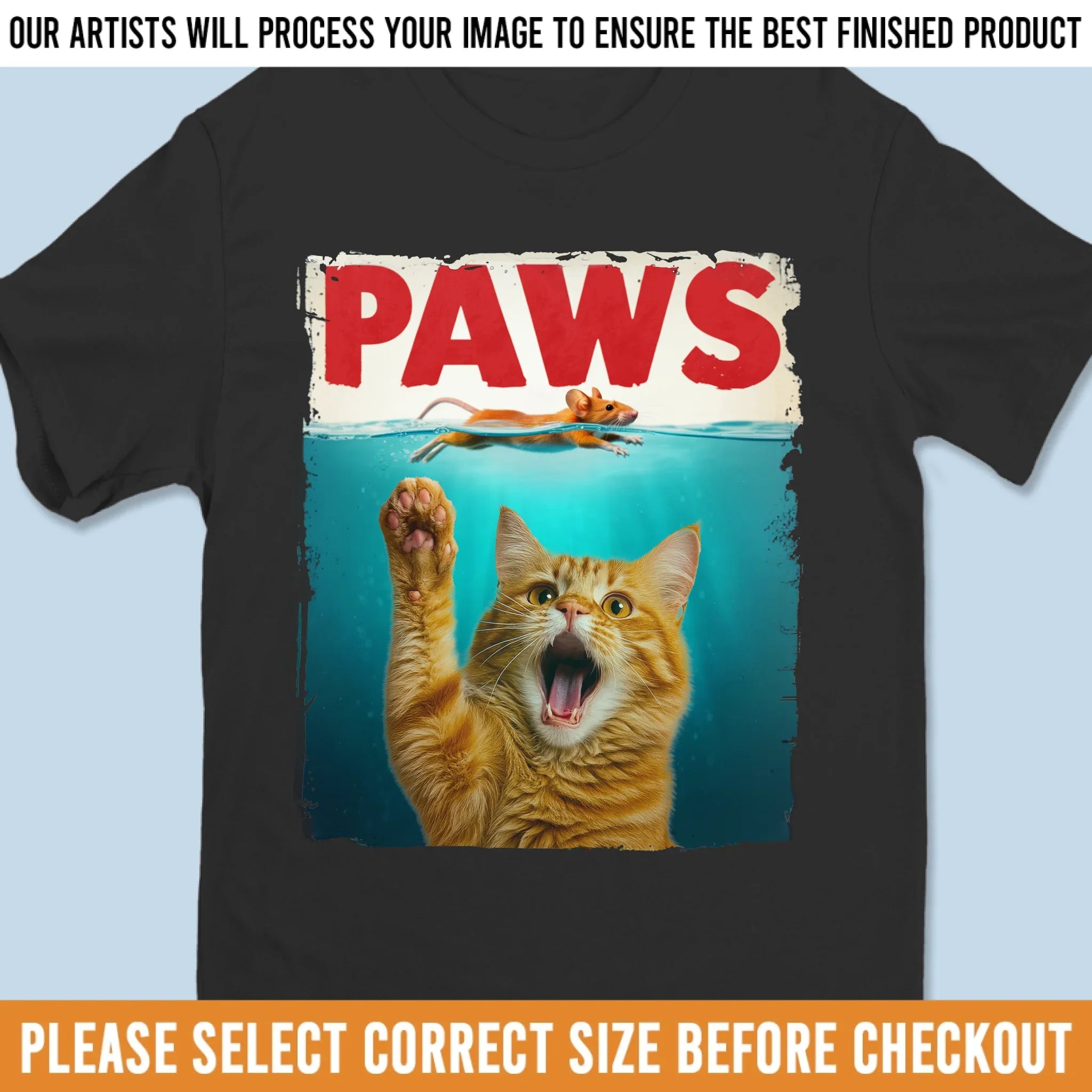 Custom Photo Unisex T-shirt, Premium T-shirt, Hoodie - Personalized Birthday Gifts For Dog Cat Lovers, Dog Dad And Mom, Cat Owners - Meowster Of The Deep