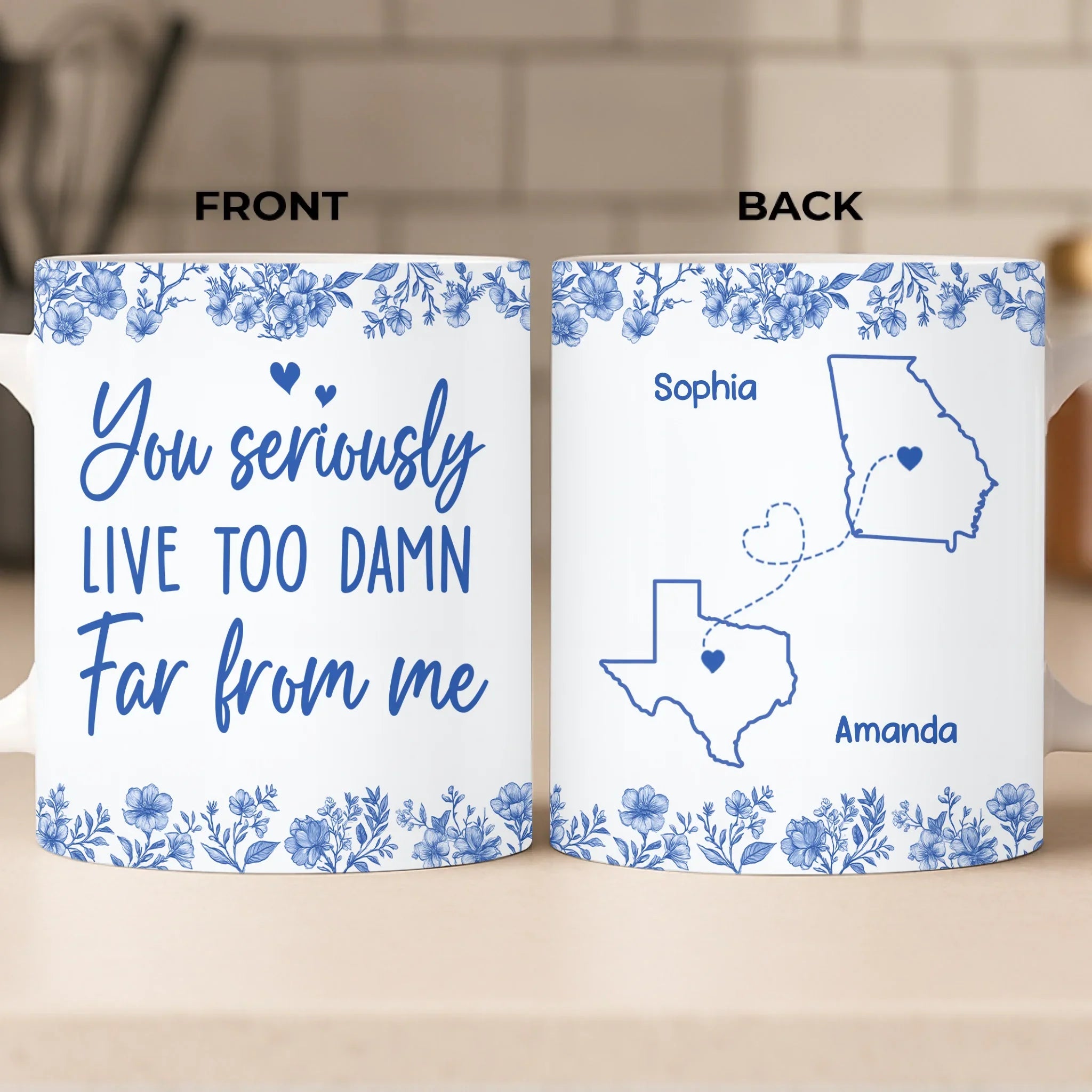 Custom Mug - Personalized Best Friend Birthday Gifts For Women - Wishing You Were Right Here