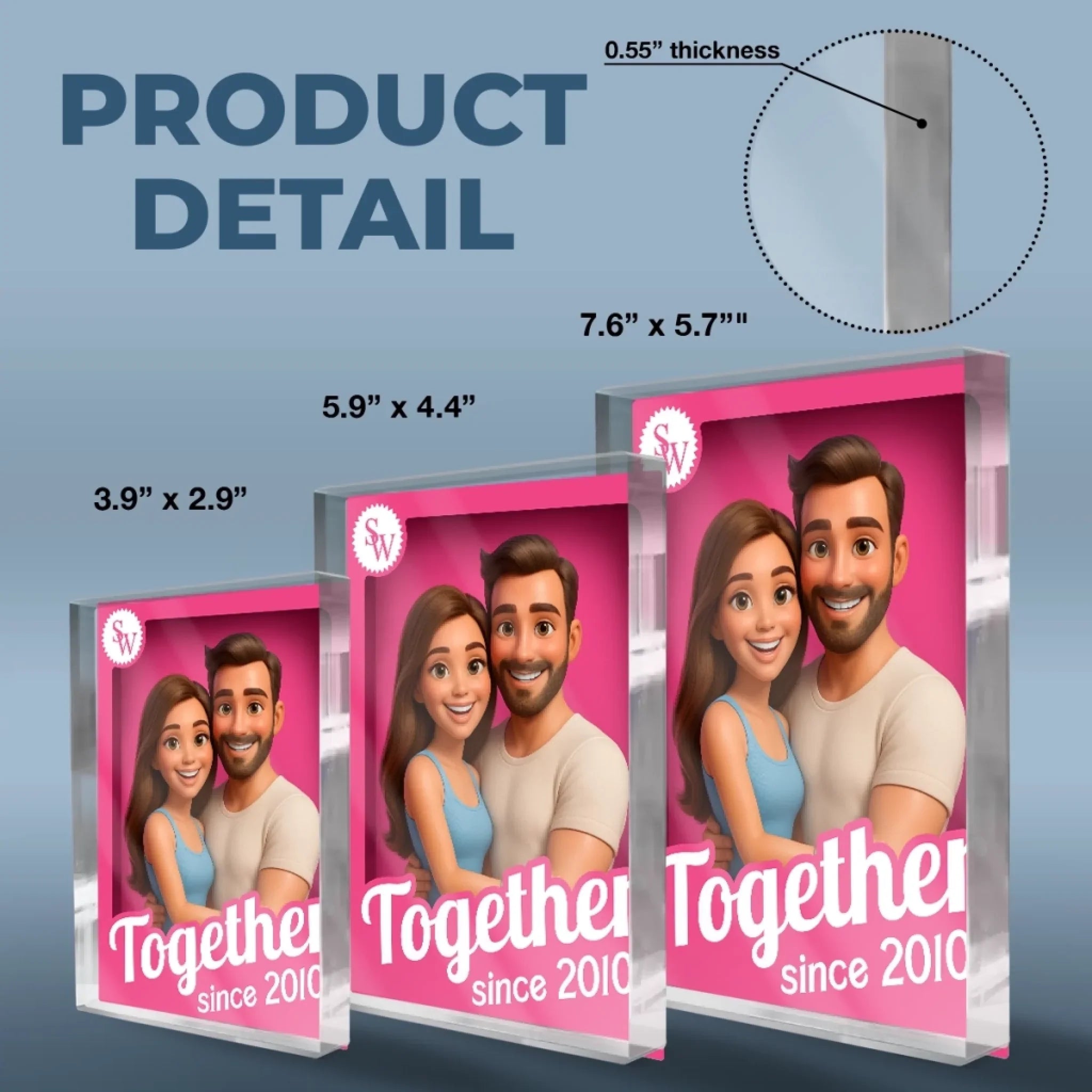 Custom Photo Rectangle Shaped Acrylic Plaque - Personalized Anniversary Wedding Gifts For Husband And Wife, Him And Her - You And Me Always