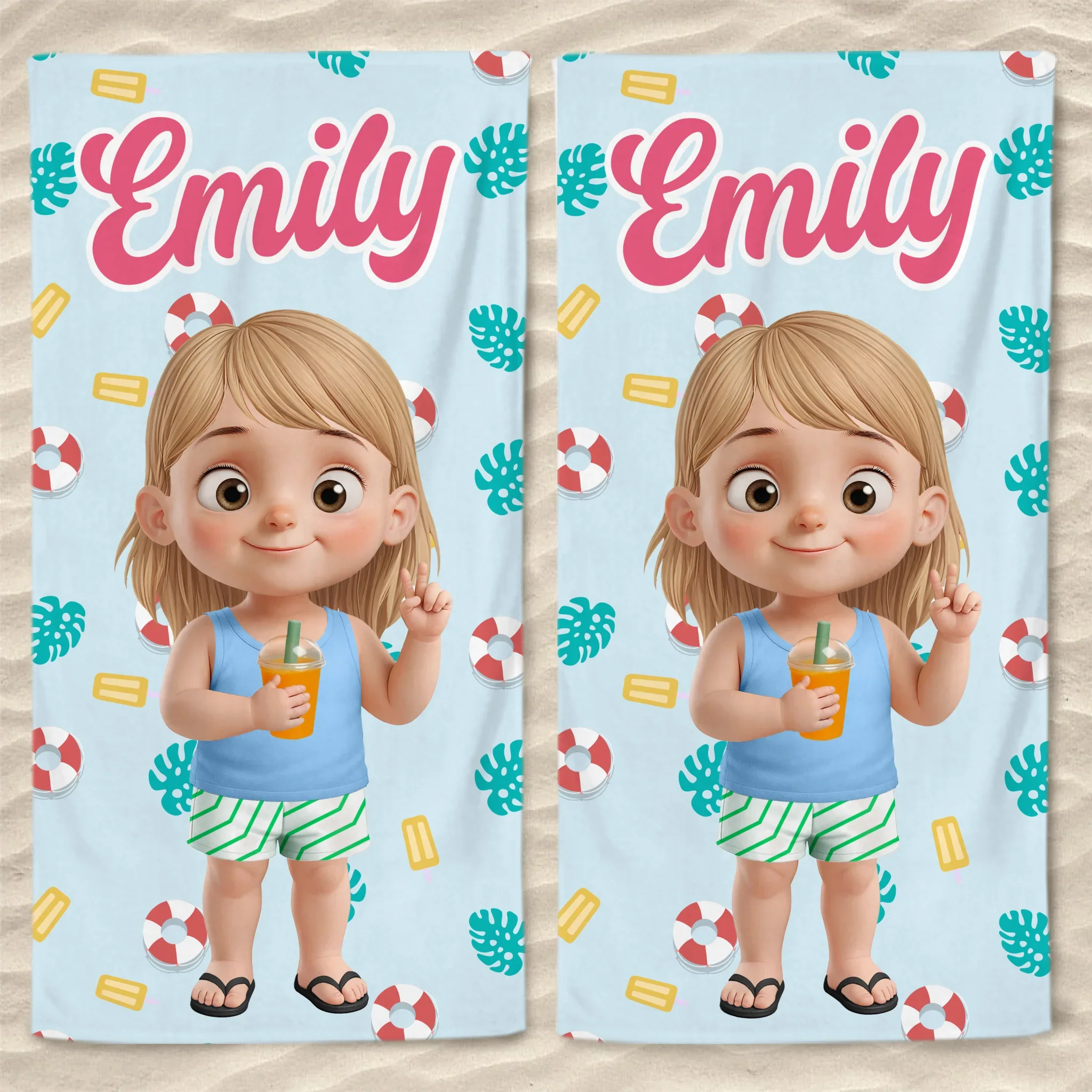 Custom Beach Towel - Personalized Summer Vacation And Travel Gifts For Family, Kids - Summer Splash Vibes Only