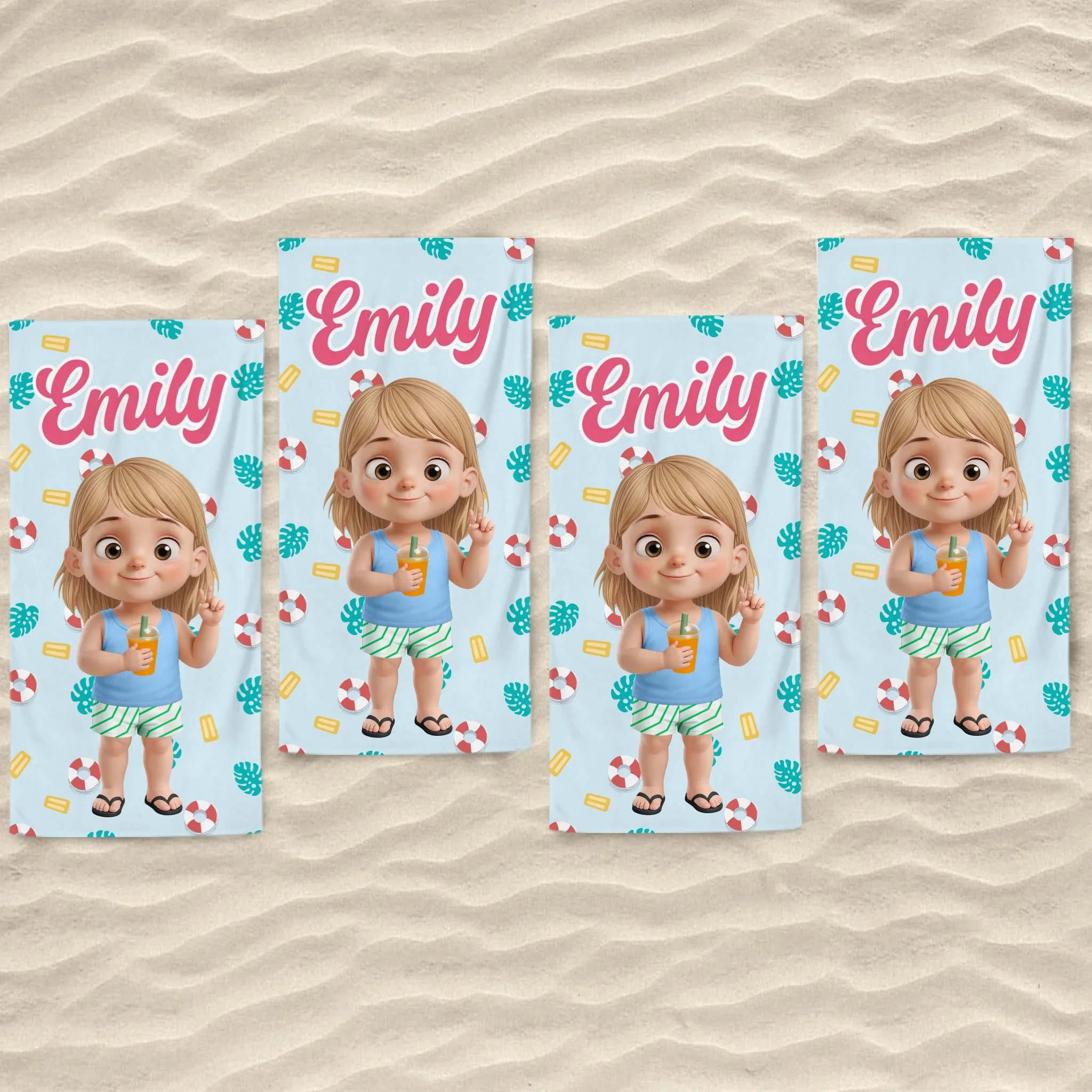 Custom Beach Towel - Personalized Summer Vacation And Travel Gifts For Family, Kids - Summer Splash Vibes Only