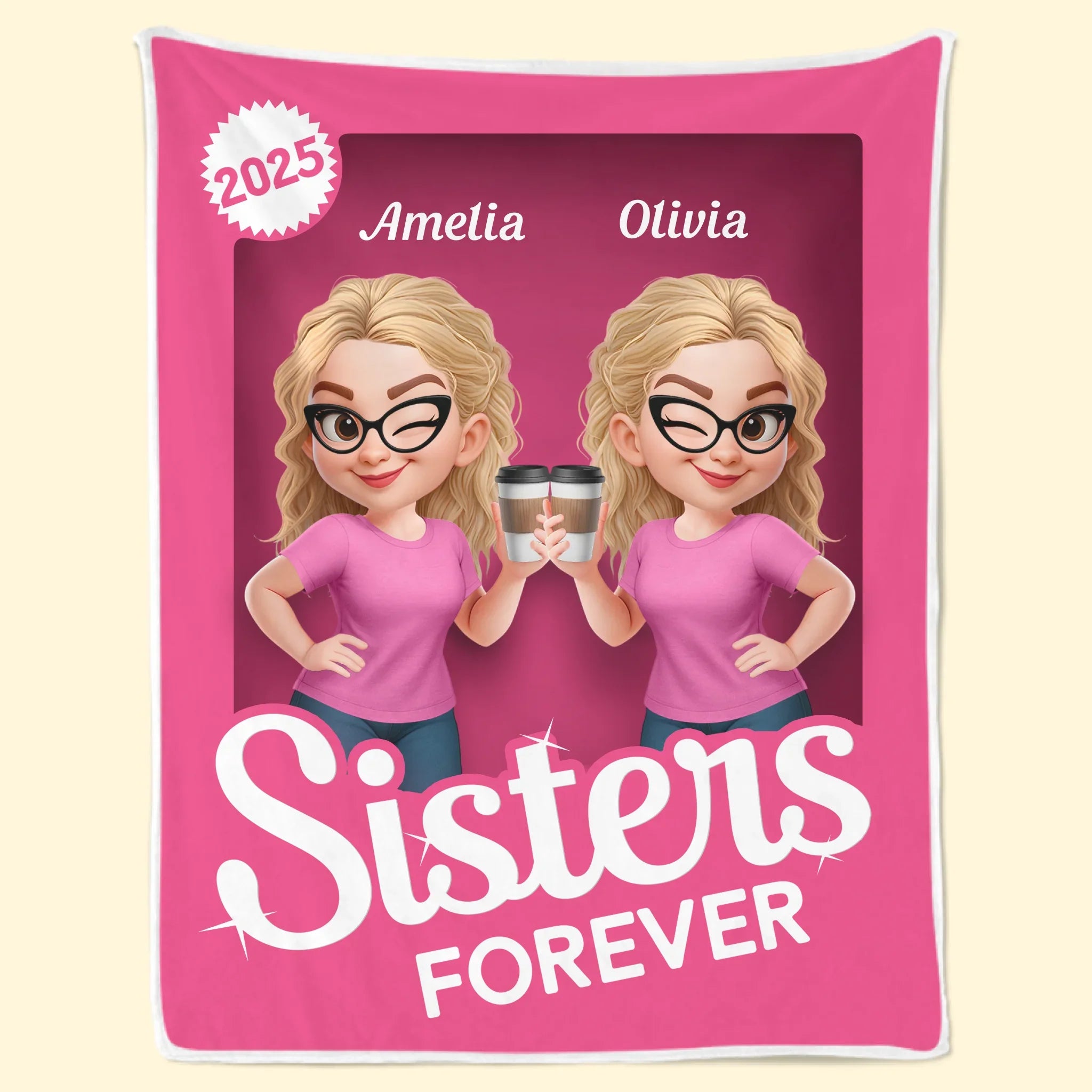 Custom Blanket - Personalized Best Friend Birthday Gifts For Women, Besties, Sisters, BFF - Crime Partners Forever Side By Side