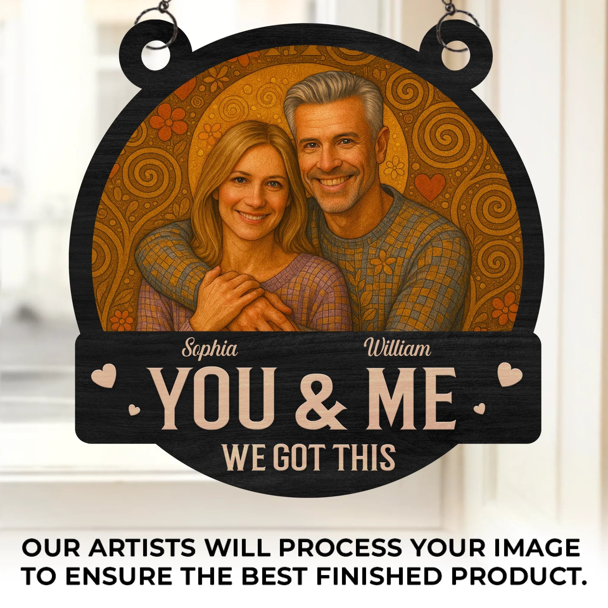 Custom Photo Window Hanging Suncatcher Ornament - Personalized Anniversary Wedding Gifts For Husband And Wife, Him And Her - You Are My Home