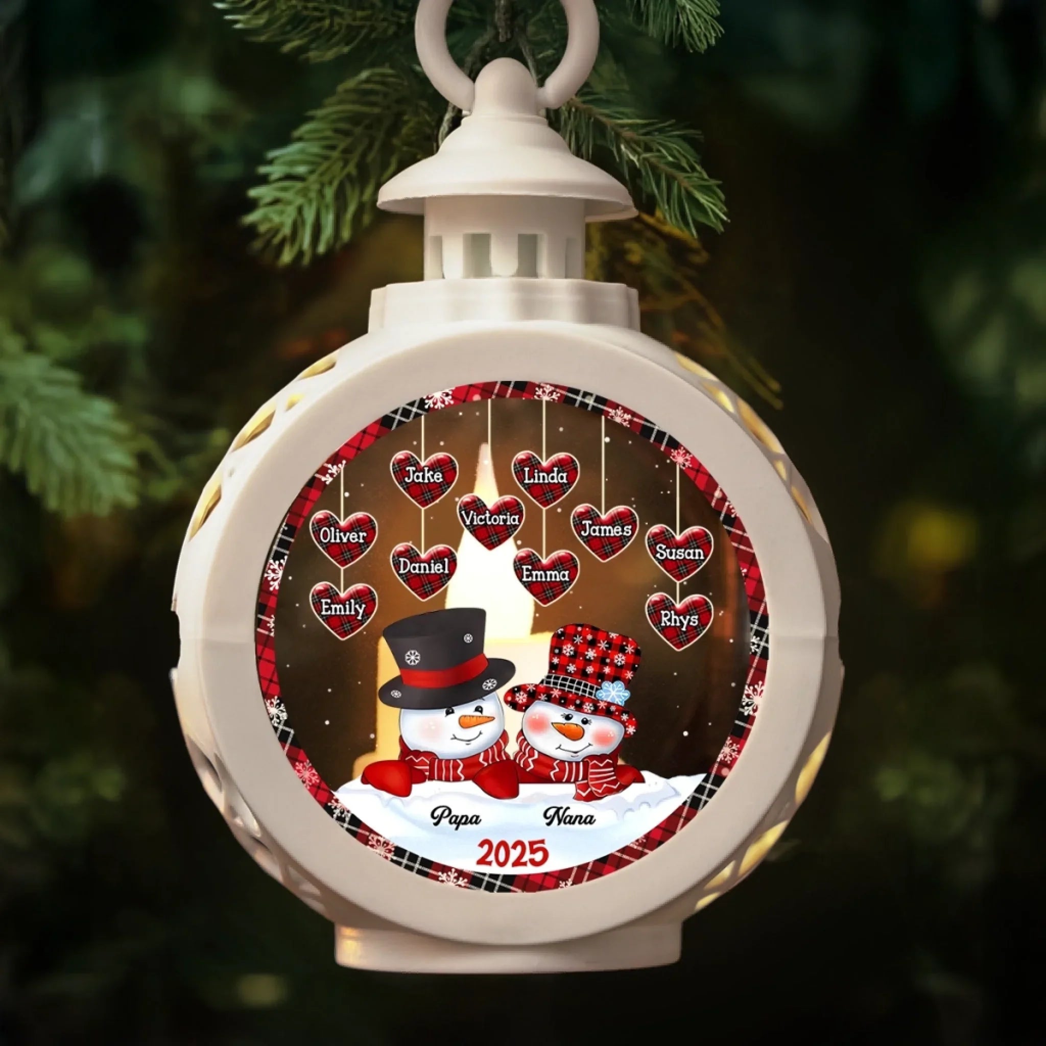 I Still Believe In Santa Claus - Family Personalized Custom Candlelight Lantern Ornament - Christmas Gift For Grandma, Grandpa, Grandkid