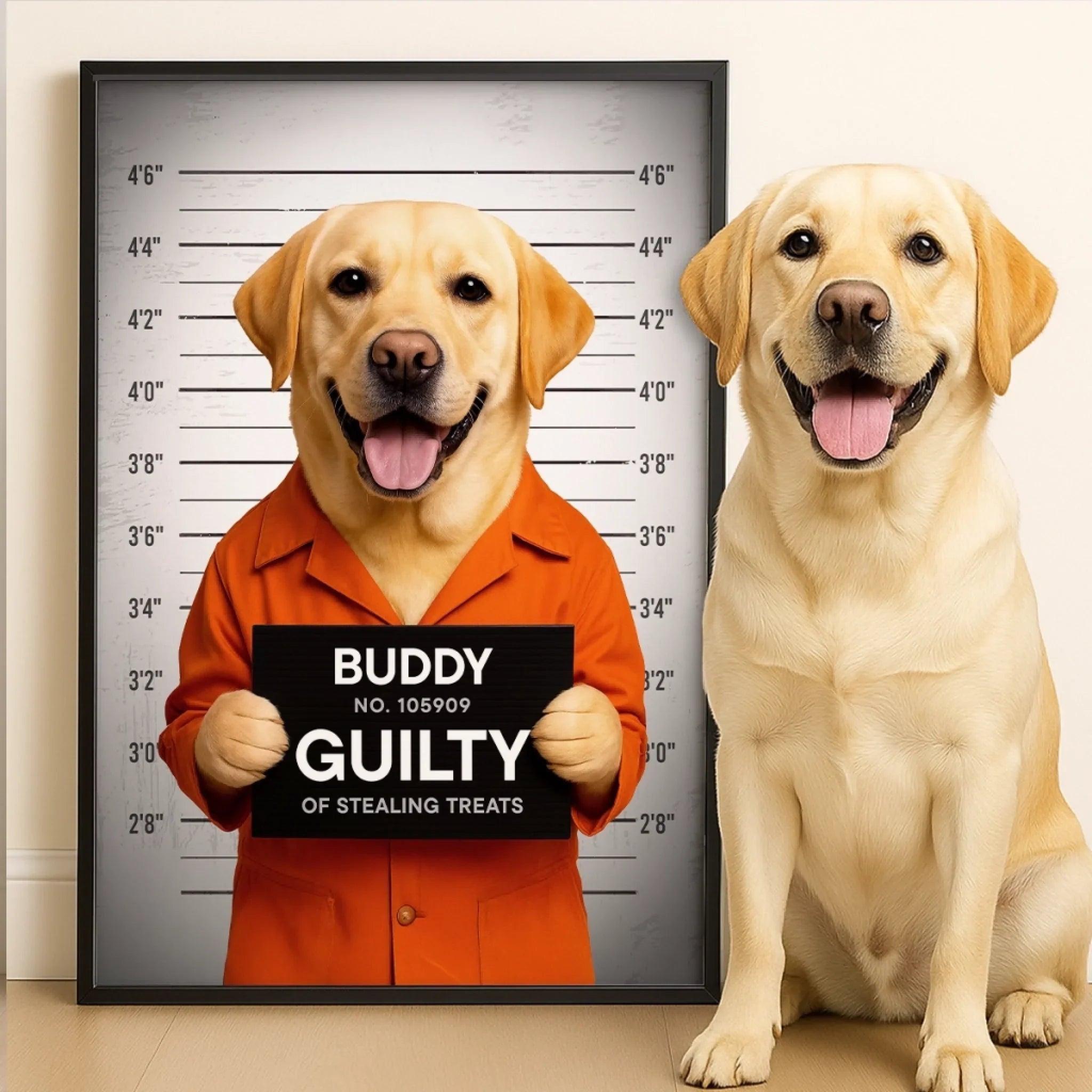 Custom Photo Vertical Poster - Personalized Birthday Gifts For Dog Cat Lovers, Dog Dad And Mom, Cat Owners - Professional Treat Burglar
