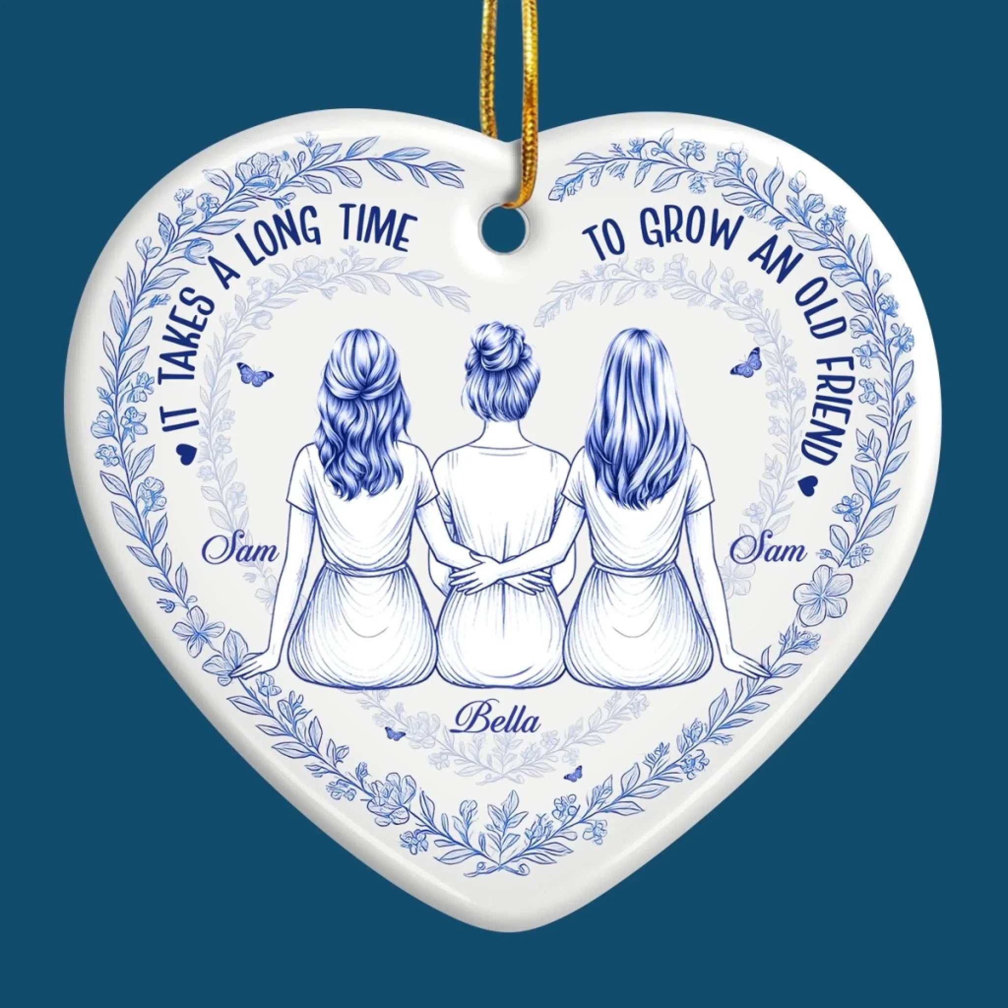Custom Ceramic Ornament - Personalized Best Friend Christmas Birthday Gifts For Women, Besties, Sisters, BFF - Very Very Old Friends