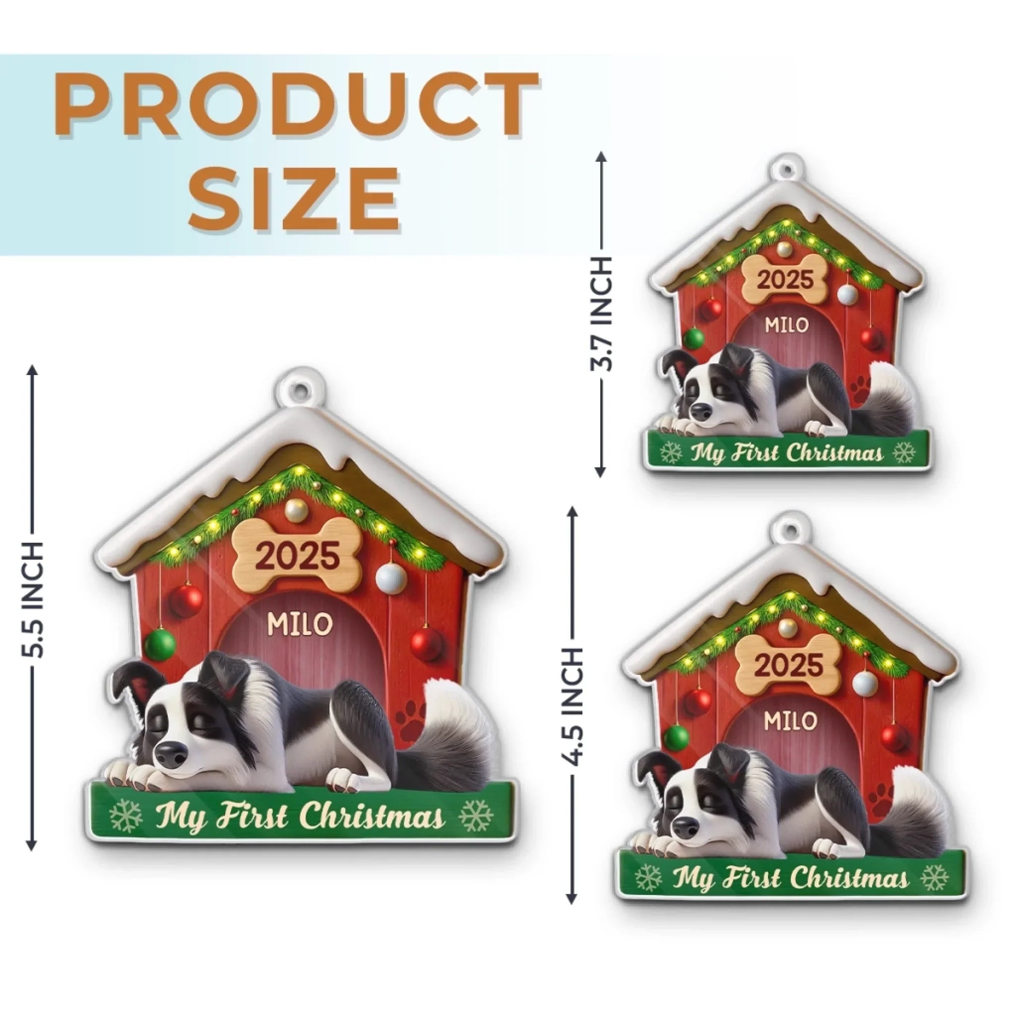 Custom Acrylic Ornament - Personalized Christmas Birthday Gifts For Dog Lovers, Dog Dad And Mom - Slept Through Santa, Woke Up To Love