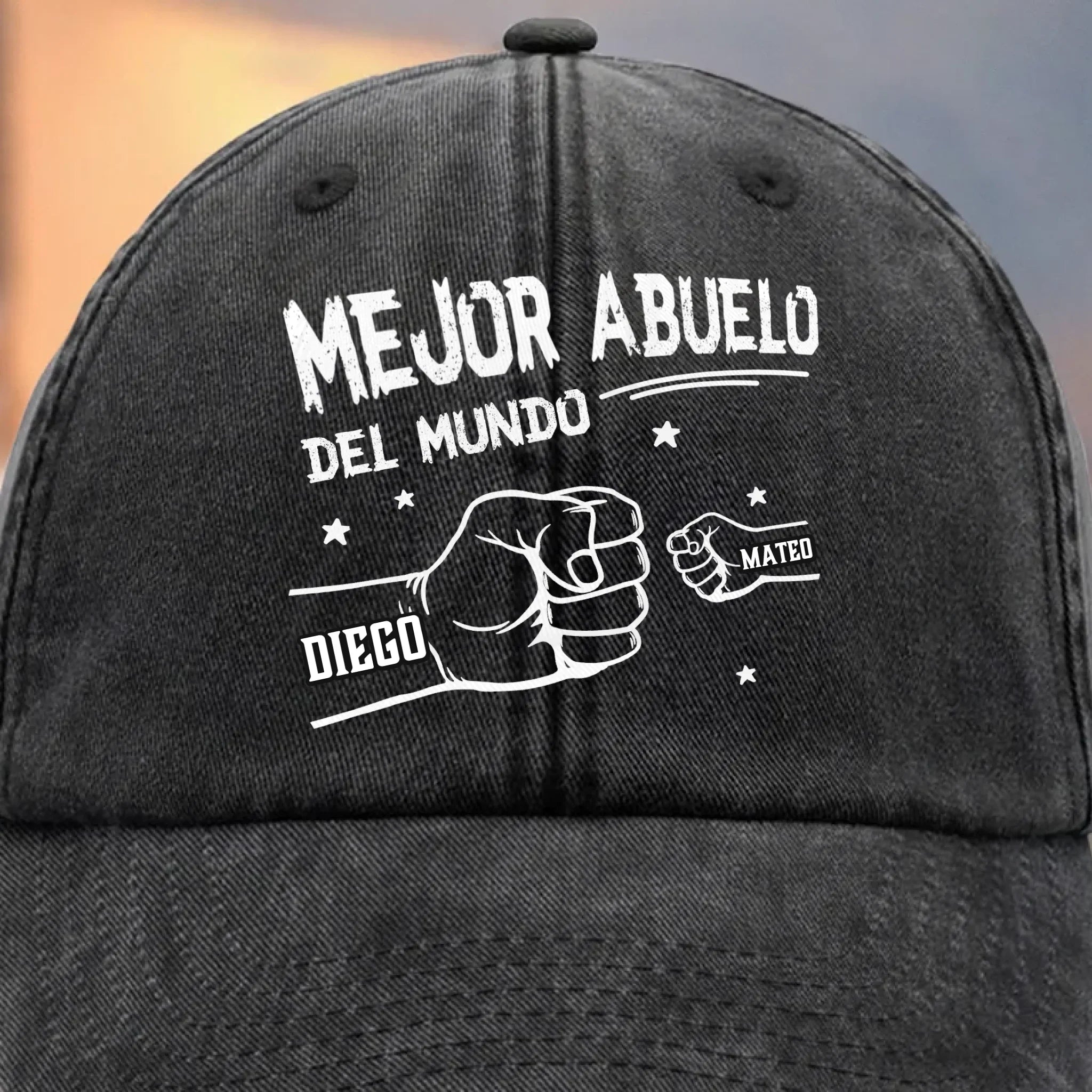 Gorra de Bisbol Personalizada de Mezclilla Vintage Lavada – Regalos de Cumpleaos Personalizados para Pap, Abuelo – Amado Por Ellos, Llamado Pap