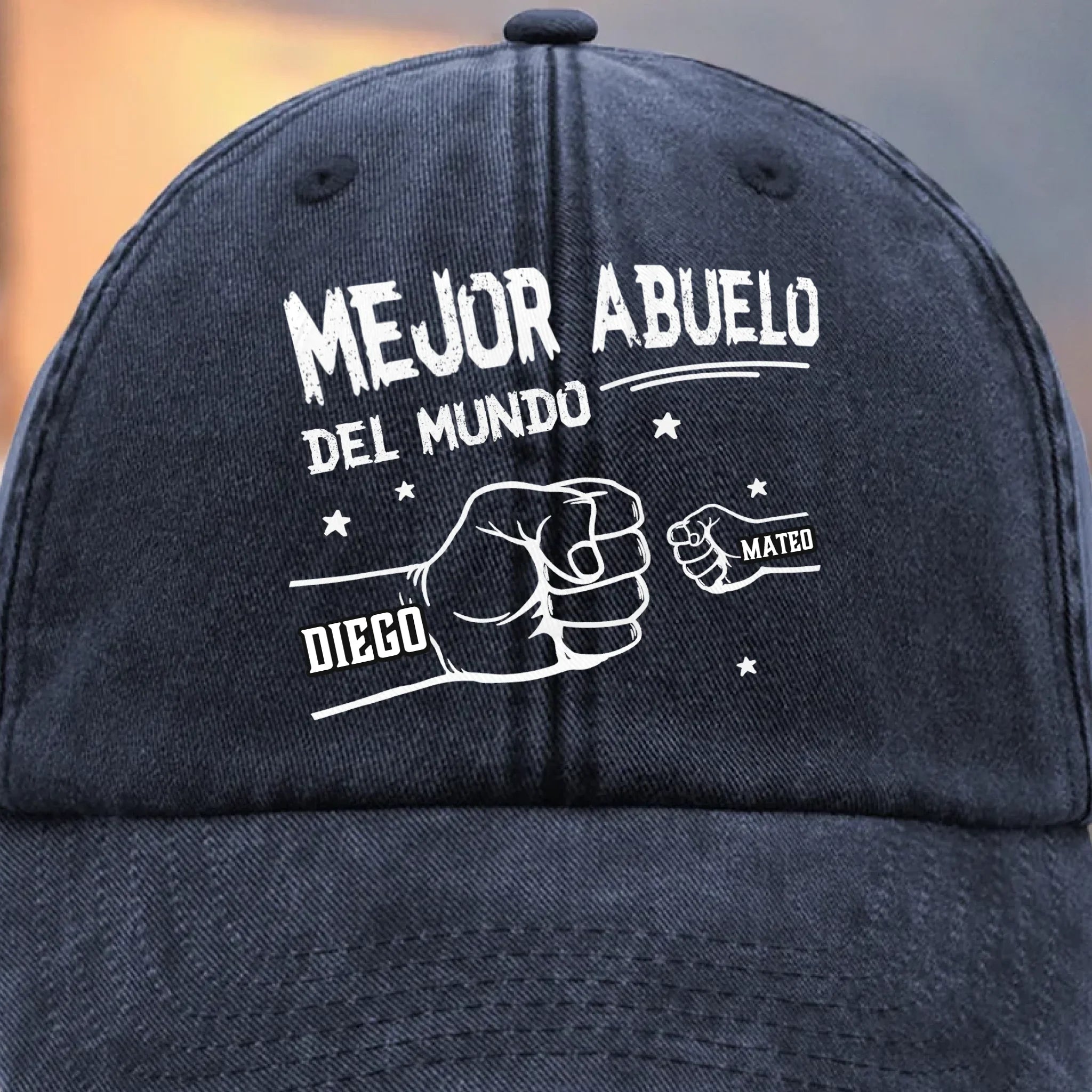 Gorra de Bisbol Personalizada de Mezclilla Vintage Lavada – Regalos de Cumpleaos Personalizados para Pap, Abuelo – Amado Por Ellos, Llamado Pap