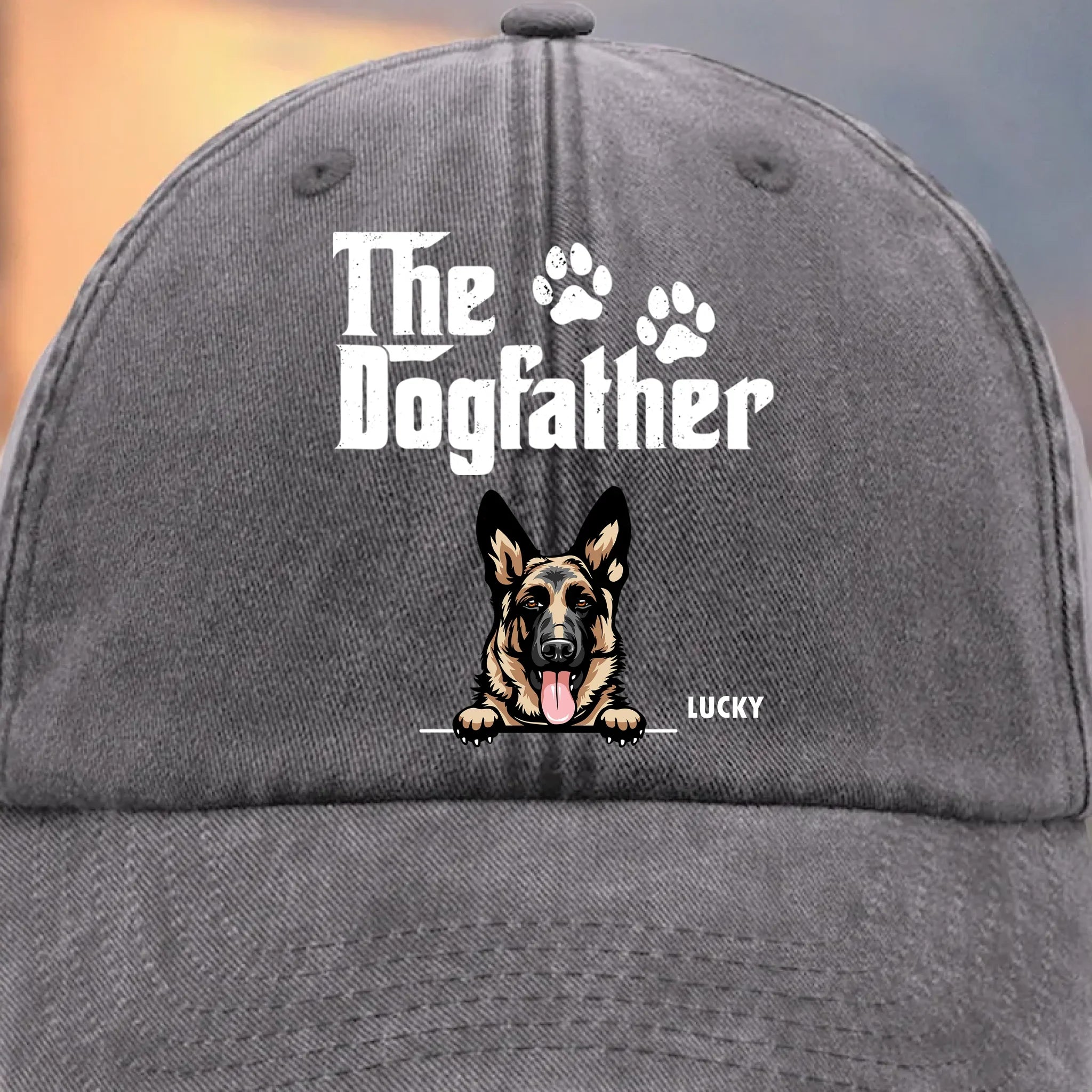 Officially Owned By A Dog - Dog Personalized Custom Vintage Washed Denim Baseball Cap - Father's Day, Gift For Dad, Pet Owners, Pet Lovers