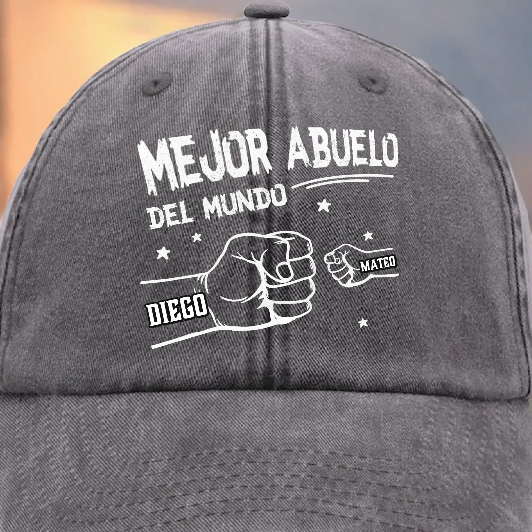 Gorra de Bisbol Personalizada de Mezclilla Vintage Lavada – Regalos de Cumpleaos Personalizados para Pap, Abuelo – Amado Por Ellos, Llamado Pap