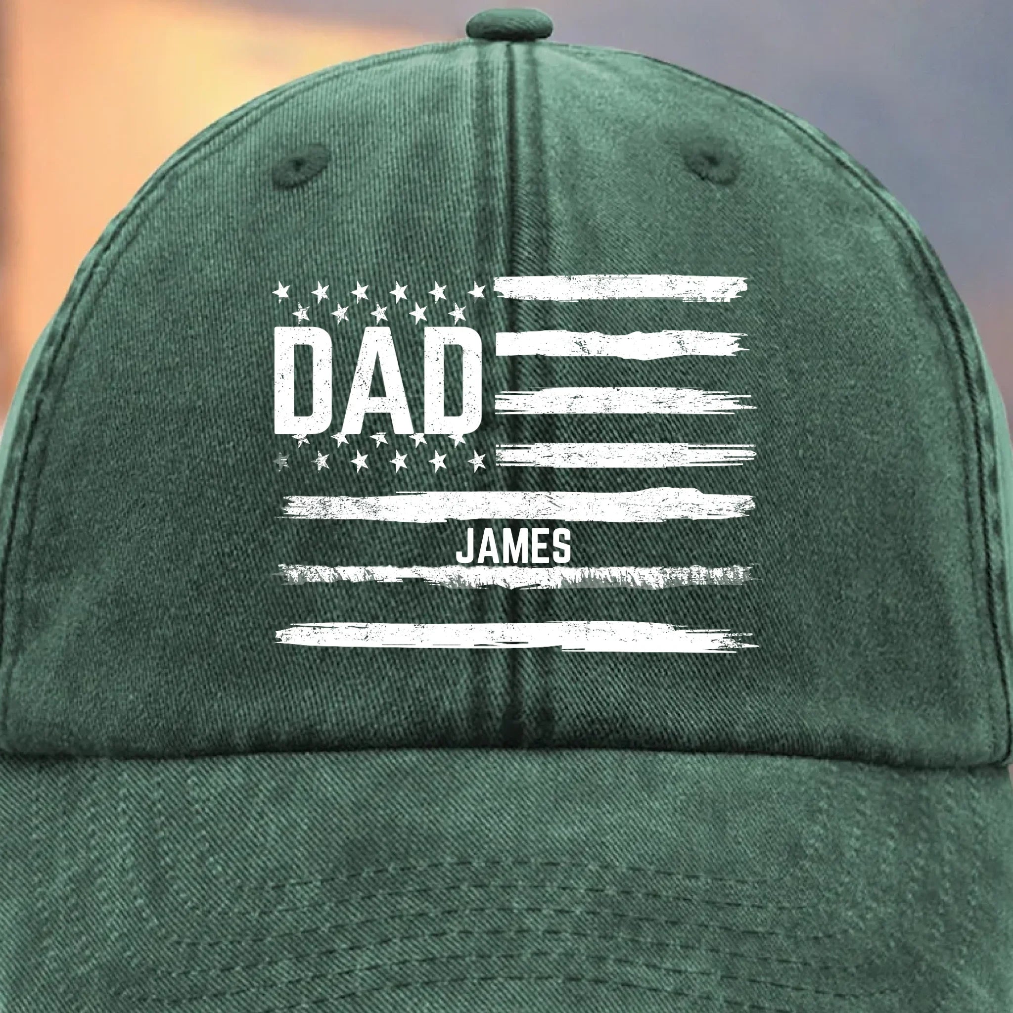 Carrying My Crew On My Cap - Family Personalized Custom Vintage Washed Denim Baseball Cap - Father's Day, Gift For Dad, Grandpa
