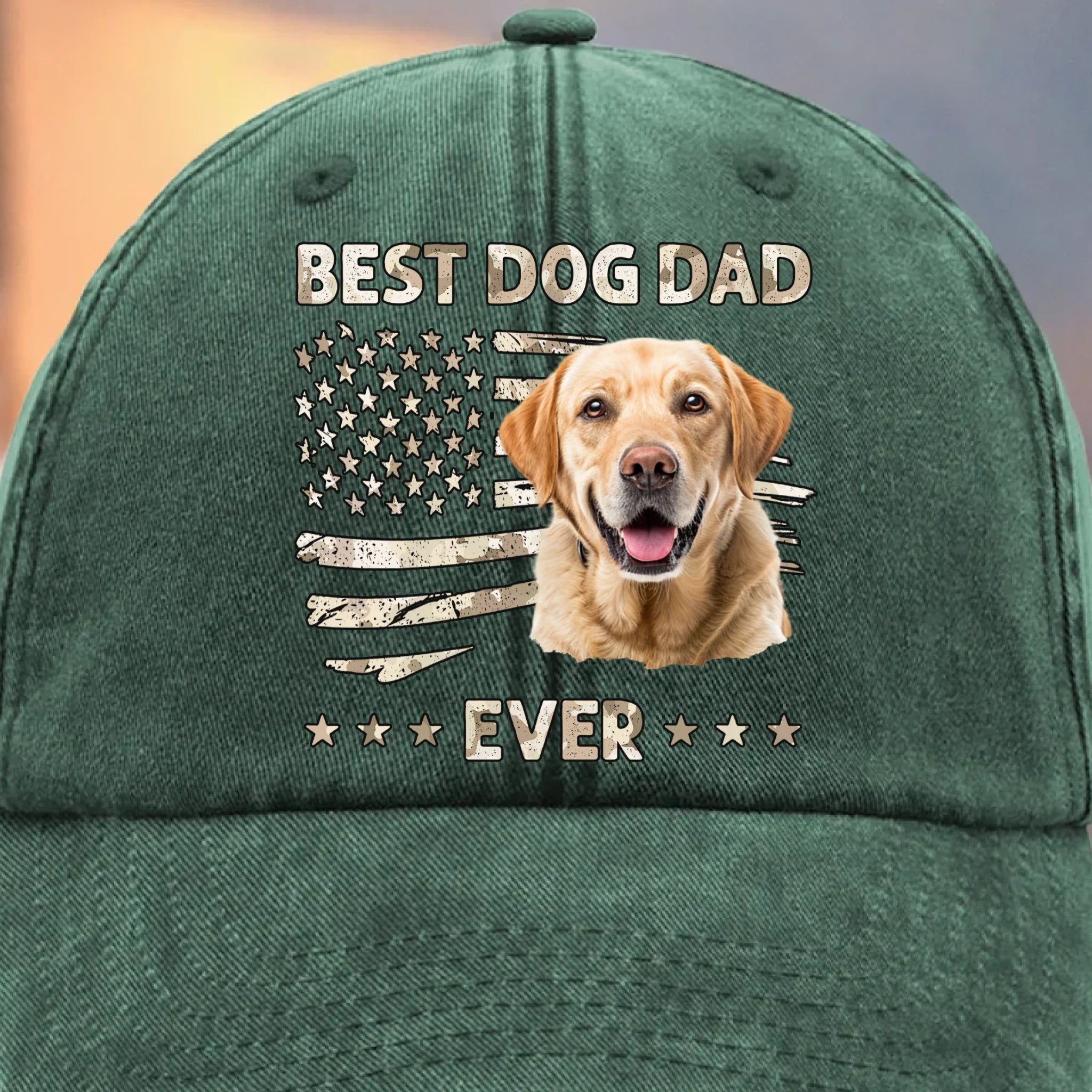Custom Photo Leader Of The Pack - Dog & Cat Personalized Custom Vintage Washed Denim Baseball Cap - Father's Day, Gift For Dad, Pet Owners, Pet Lovers