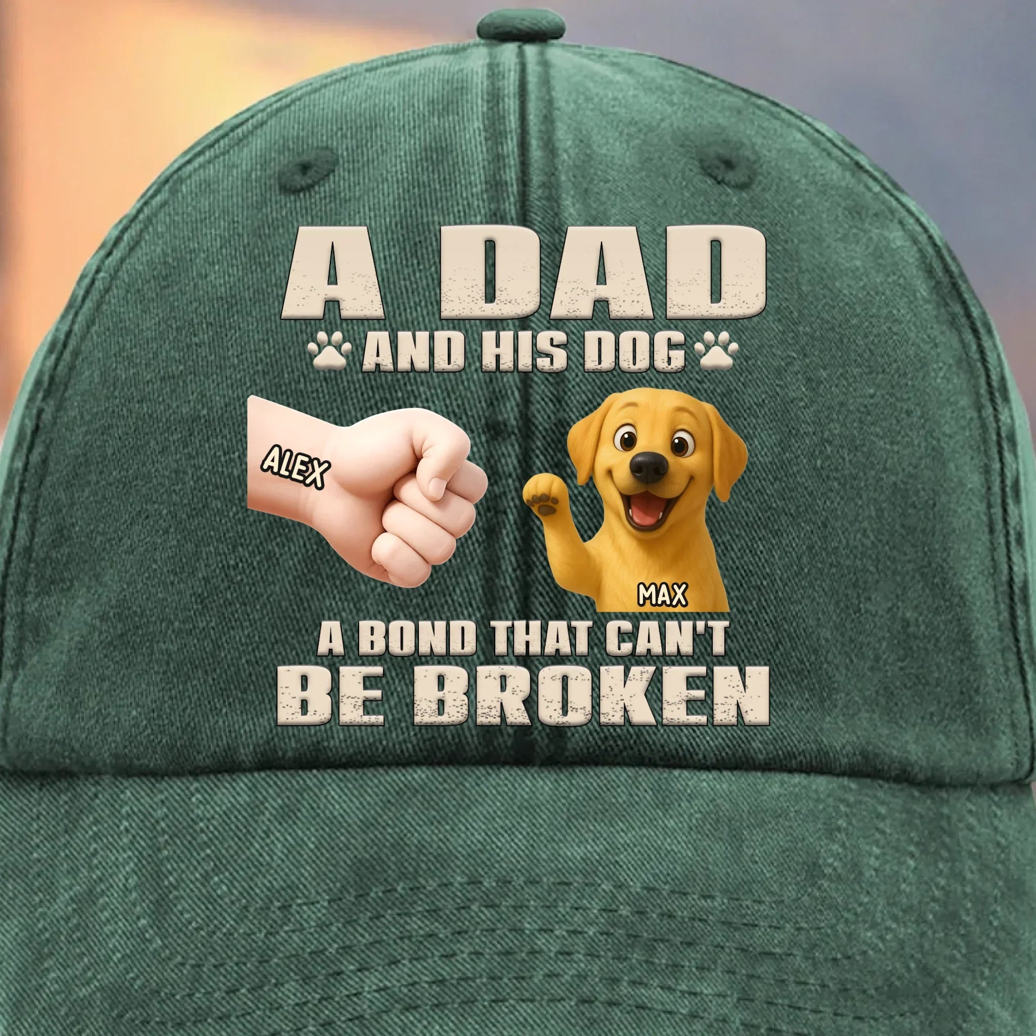 My Therapist Has Four Paws - Dog Personalized Custom Vintage Washed Denim Baseball Cap - Father's Day, Gift For Dad, Pet Owners, Pet Lovers