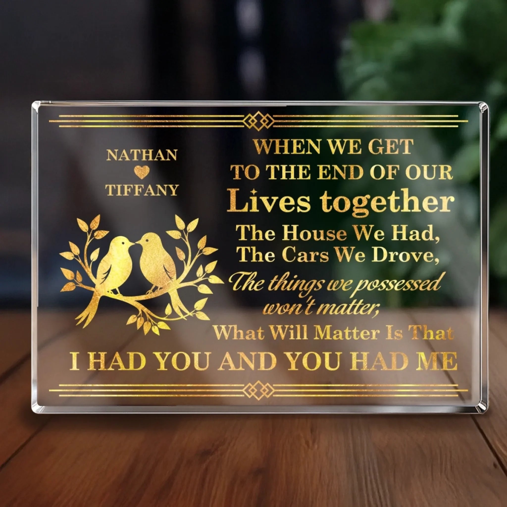 Custom Rectangle Shaped Acrylic Plaque - Personalized Anniversary Wedding Gifts For Husband And Wife, Him And Her - Our Love, Our Legacy