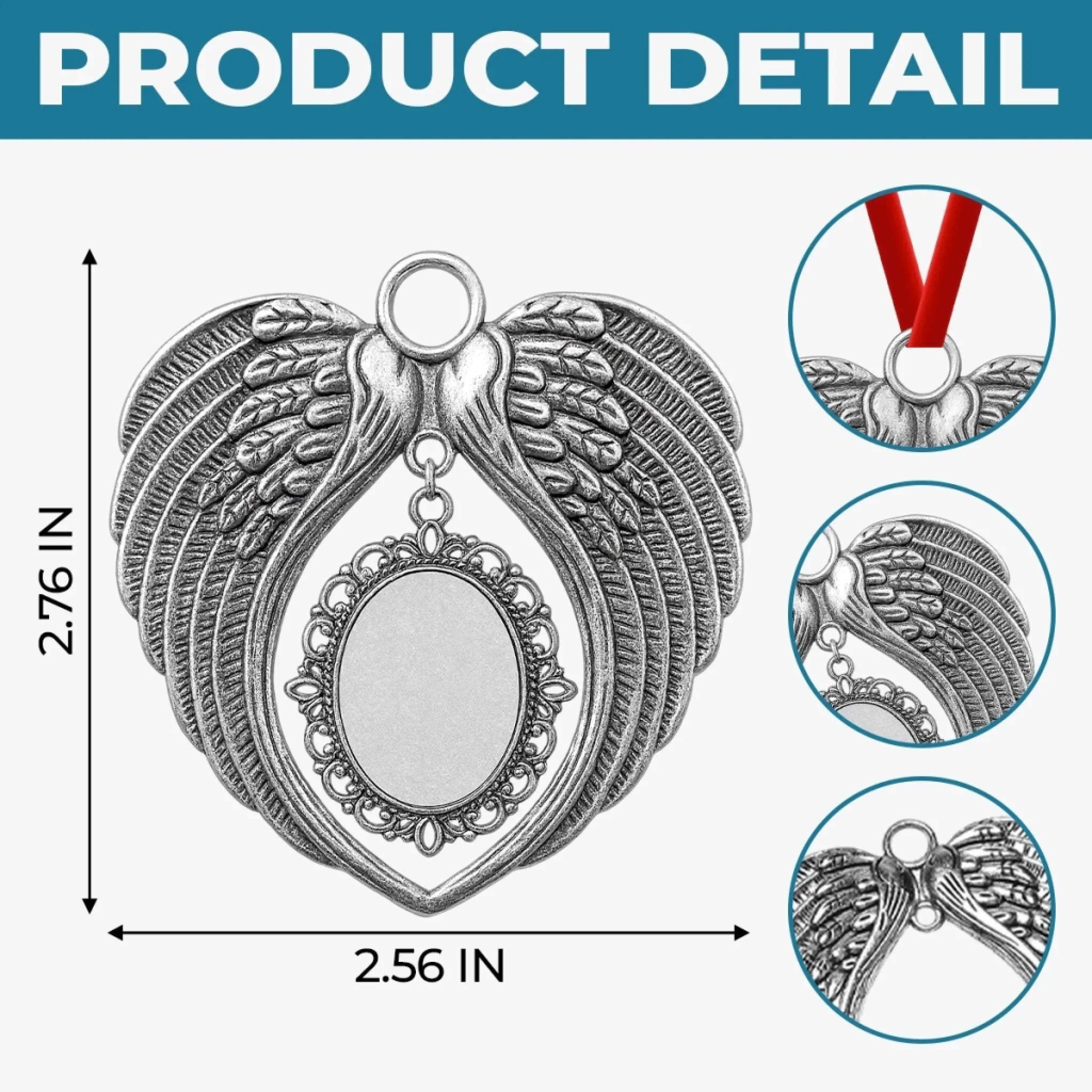 Custom Photo Metal Angel Wings Ornament - Personalized Memorial Sympathy Gifts For Loss Of Mom, Dad - Forever In Our Hearts