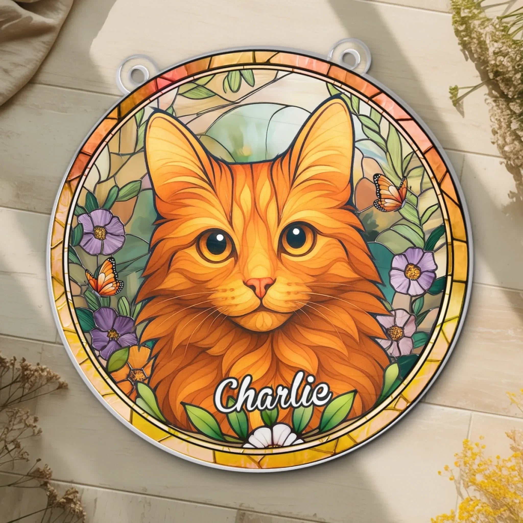Custom Photo Window Hanging Suncatcher Ornament - Personalized Pet Memorial Sympathy Gifts For Dogs, Cats - Furry Friend, Sunny Window