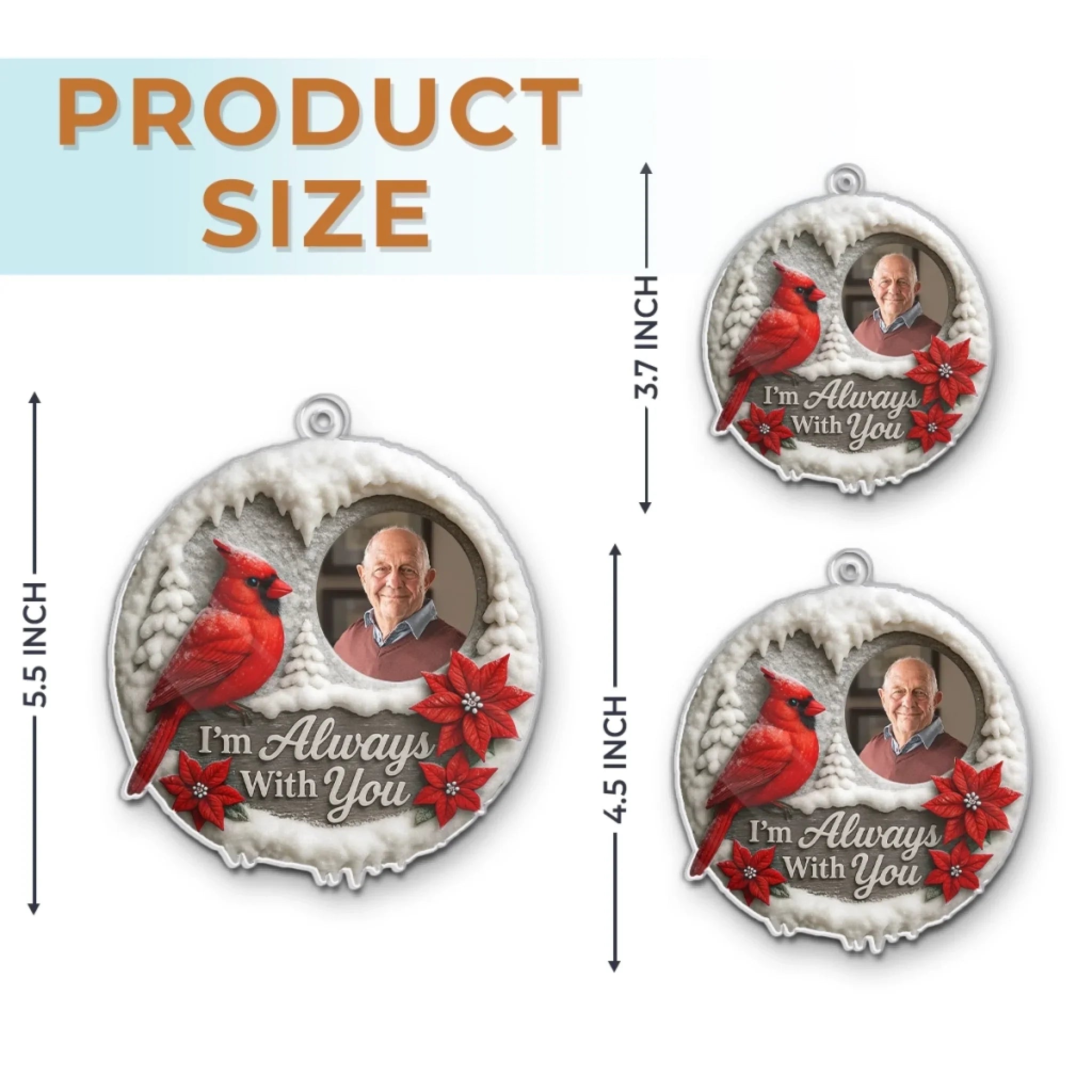 Custom Photo Acrylic Ornament - Personalized Memorial Sympathy Gifts For Loss Of Mom, Dad - Your Love Lives On