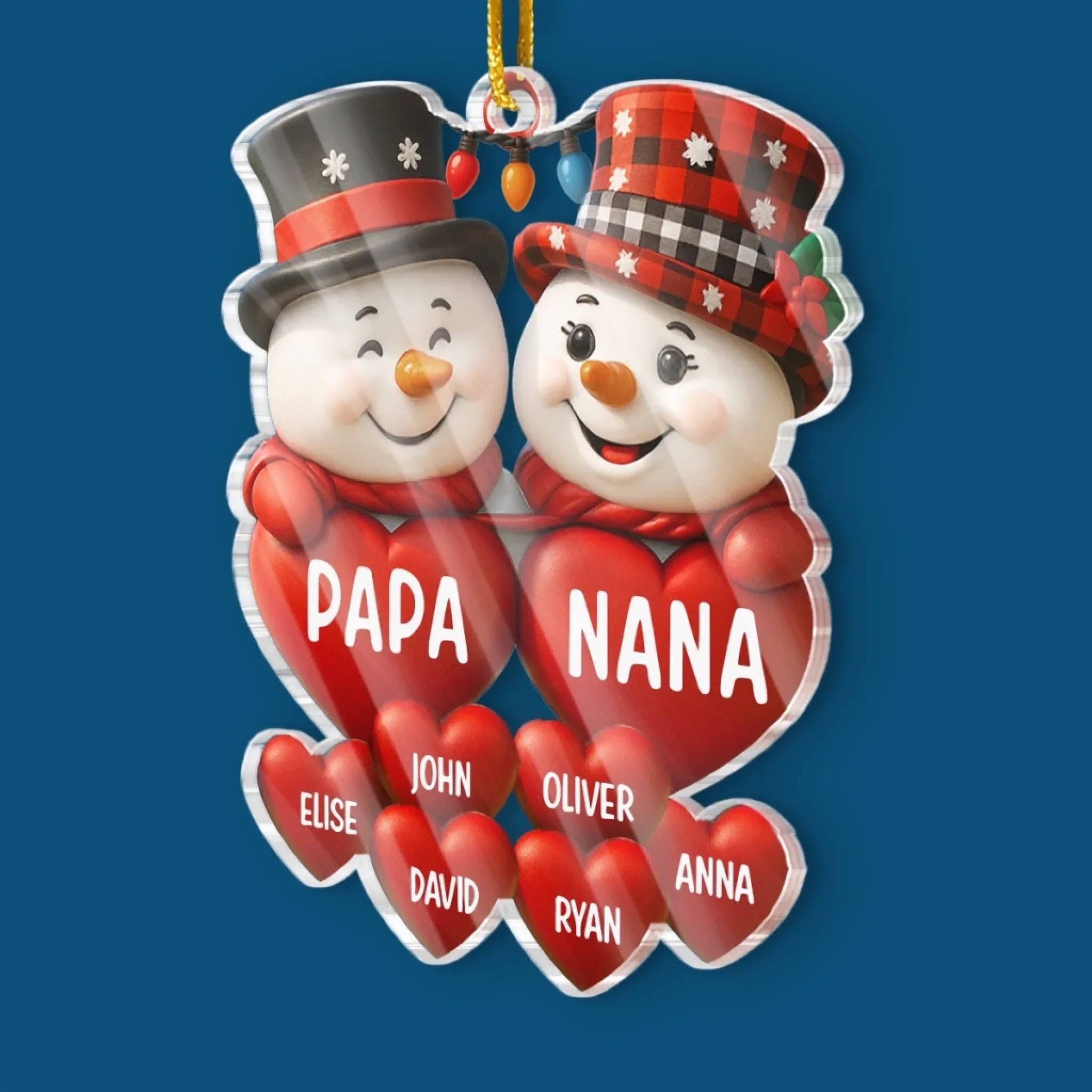 Custom Acrylic Ornament - Personalized Christmas Birthday Gifts For Mom, Dad, Kids - Love Made This Family