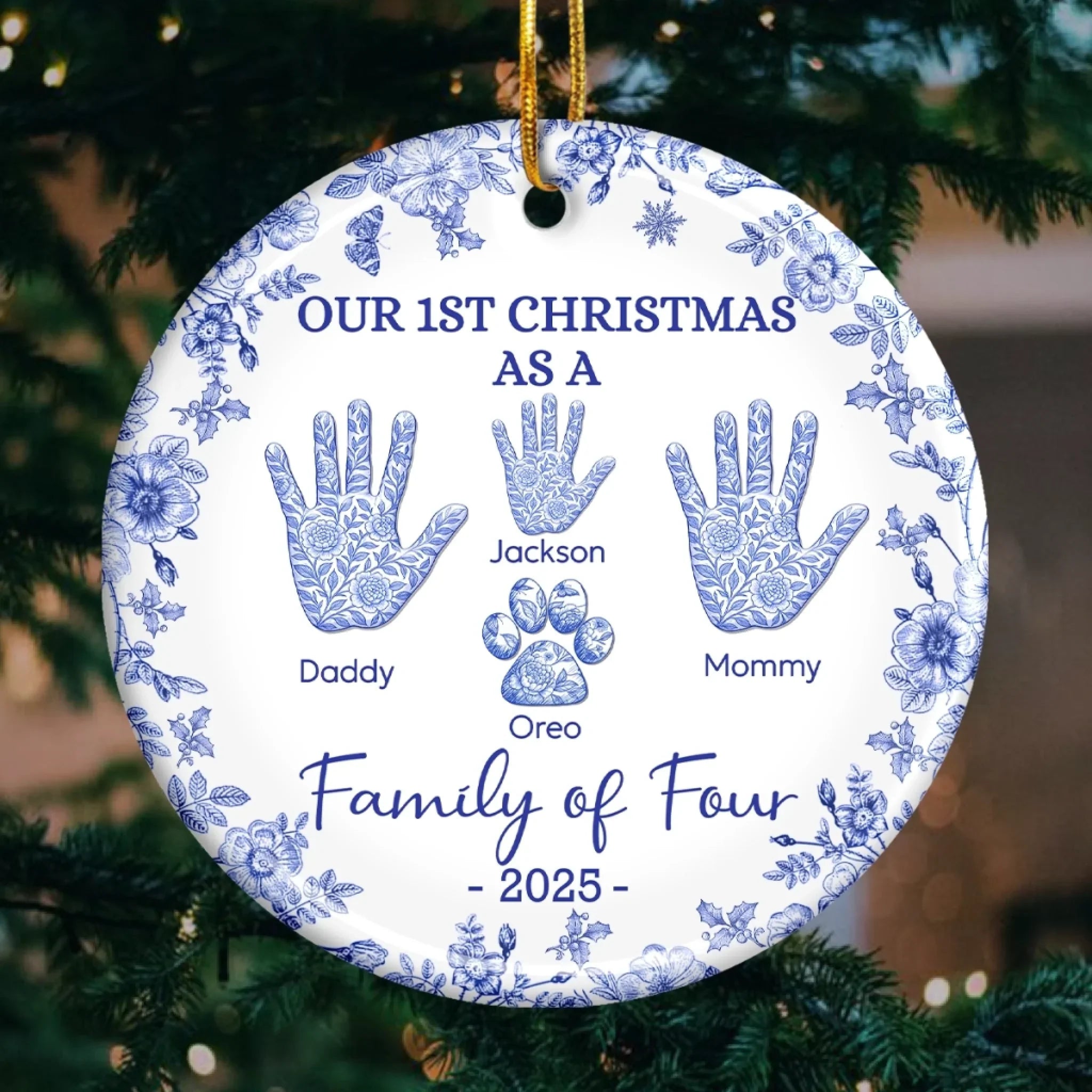 Custom Ceramic Ornament - Personalized Christmas Birthday Gifts For Mom, Dad, Kids - Where Love Lives