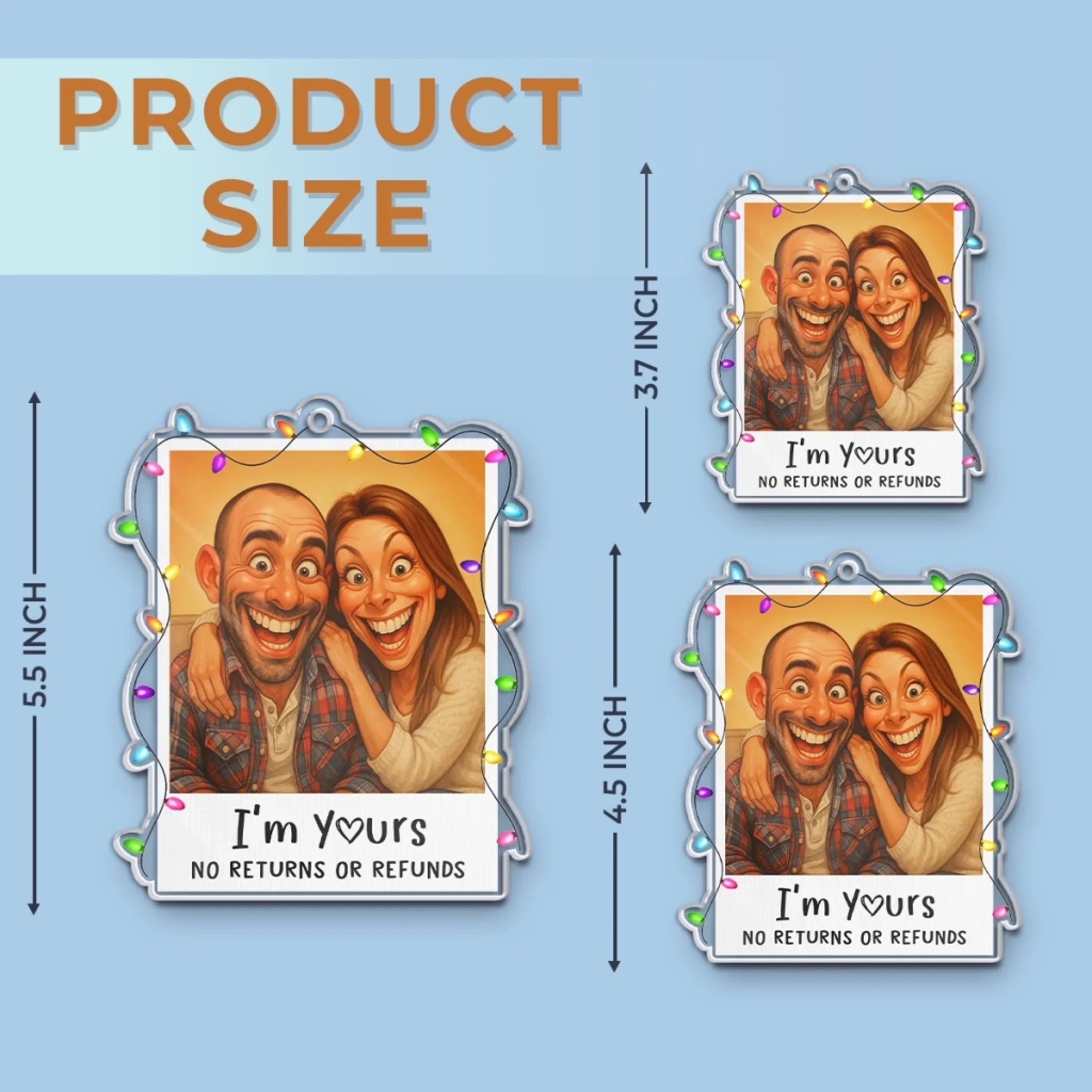 Custom Photo Funny Caricature Acrylic Ornament - Personalized Anniversary Christmas Wedding Gifts For Husband And Wife, Him And Her - Our Christmas Clause