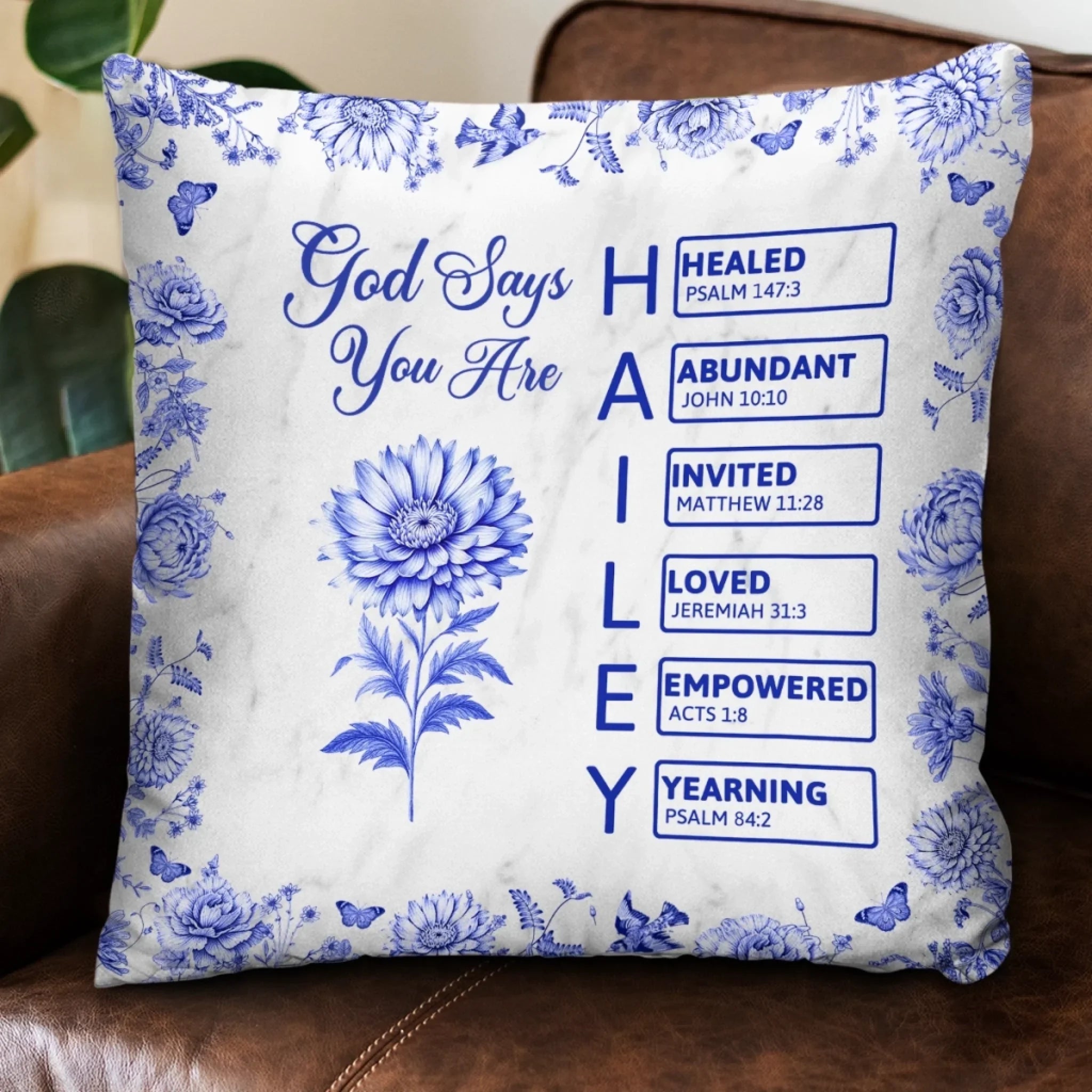 Custom Pillow - Personalized Best Friend Birthday Gifts For Women, Besties, Sisters, BFF - Blessed And Chosen