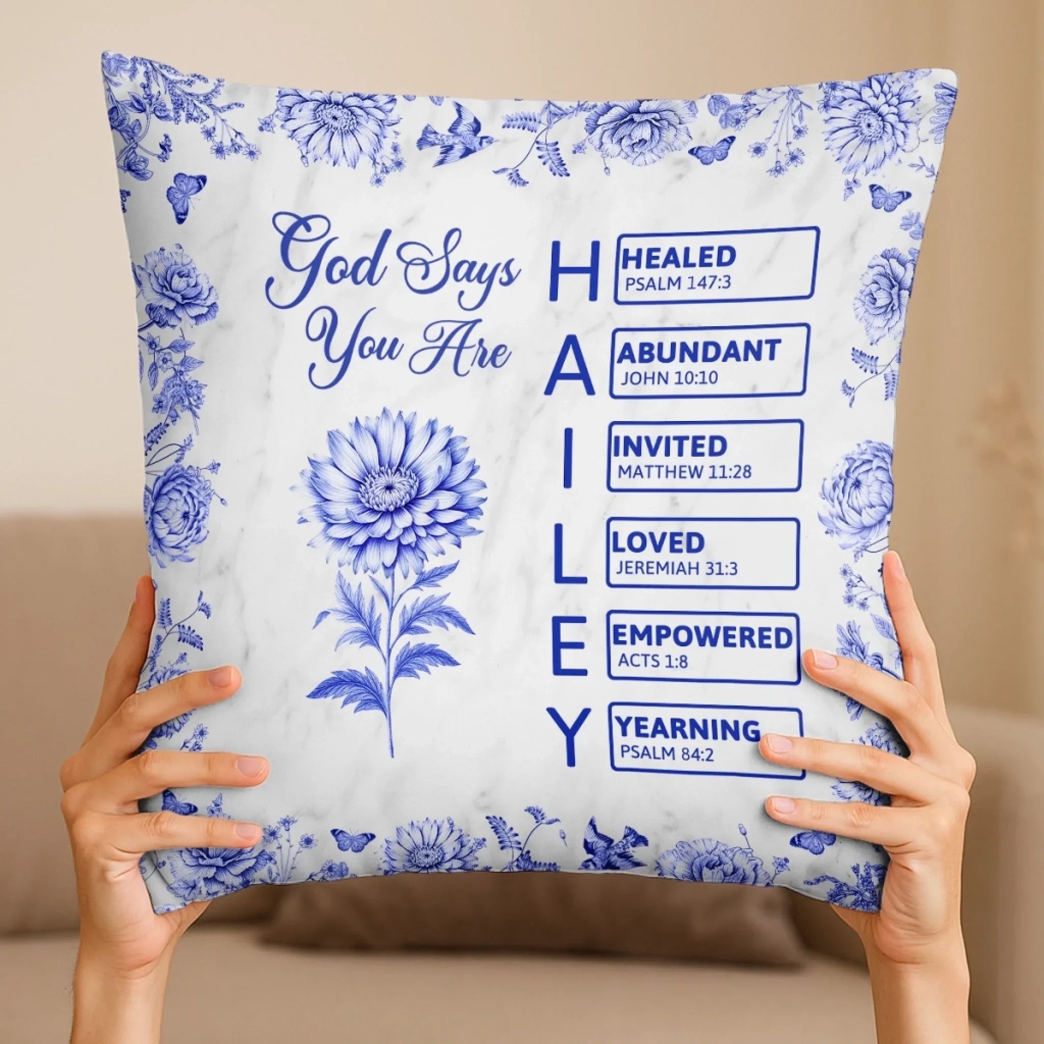 Custom Pillow - Personalized Best Friend Birthday Gifts For Women, Besties, Sisters, BFF - Blessed And Chosen