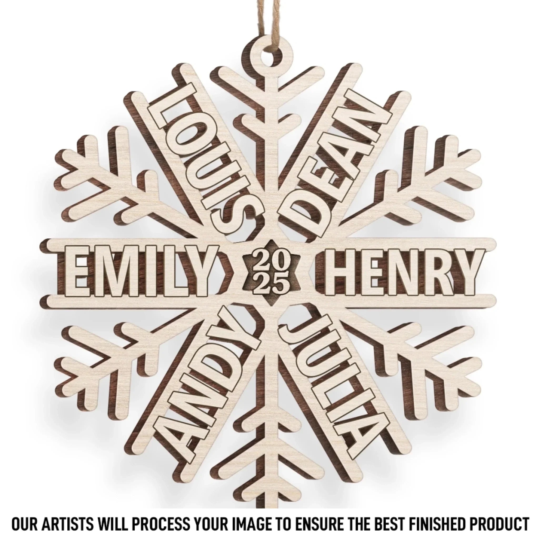 Custom Wood Ornament - Personalized Christmas Birthday Gifts For Mom, Dad, Kids - Snowed In With Love