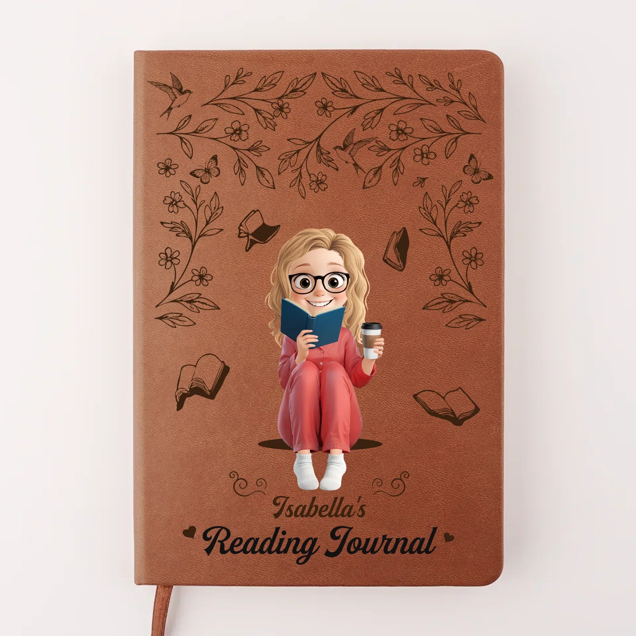 Custom Leather Journal - Personalized Bookish Gifts For Book Lovers, Bookworms, Readers - Collecting Bookish Moments