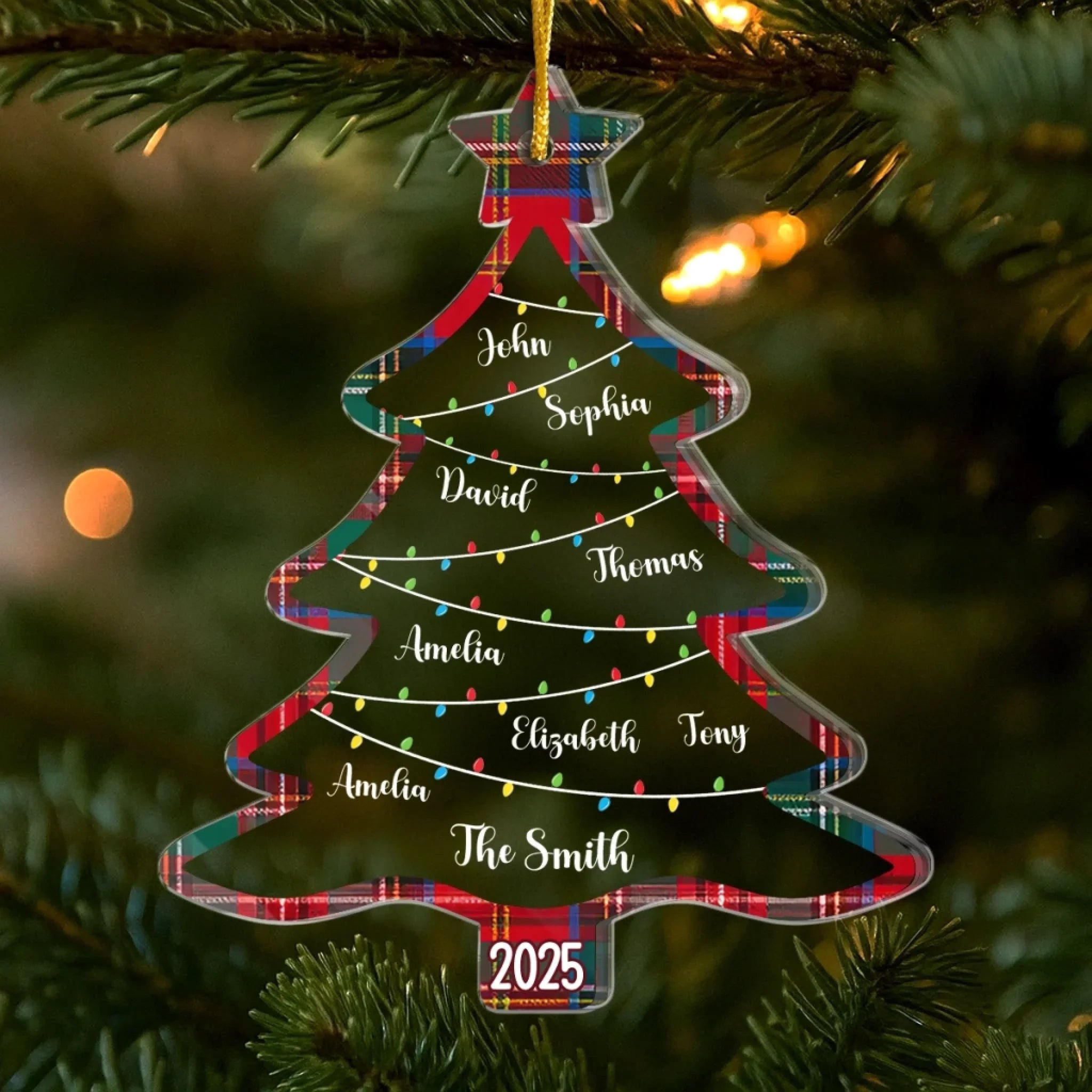 Custom Acrylic Ornament - Personalized Christmas Birthday Gifts For Mom, Dad, Kids - Family Roots, Festive Fruits