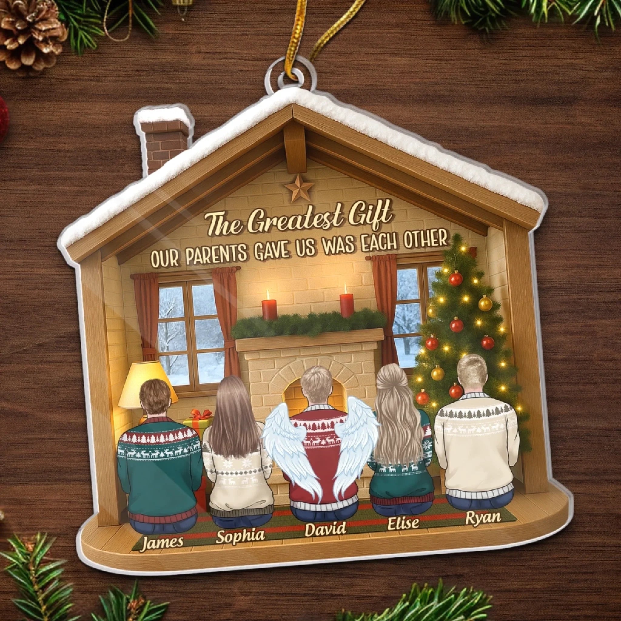 Custom Acrylic Ornament - Personalized Christmas Birthday Gifts For Brother, Sister - Side By Side Since Day One