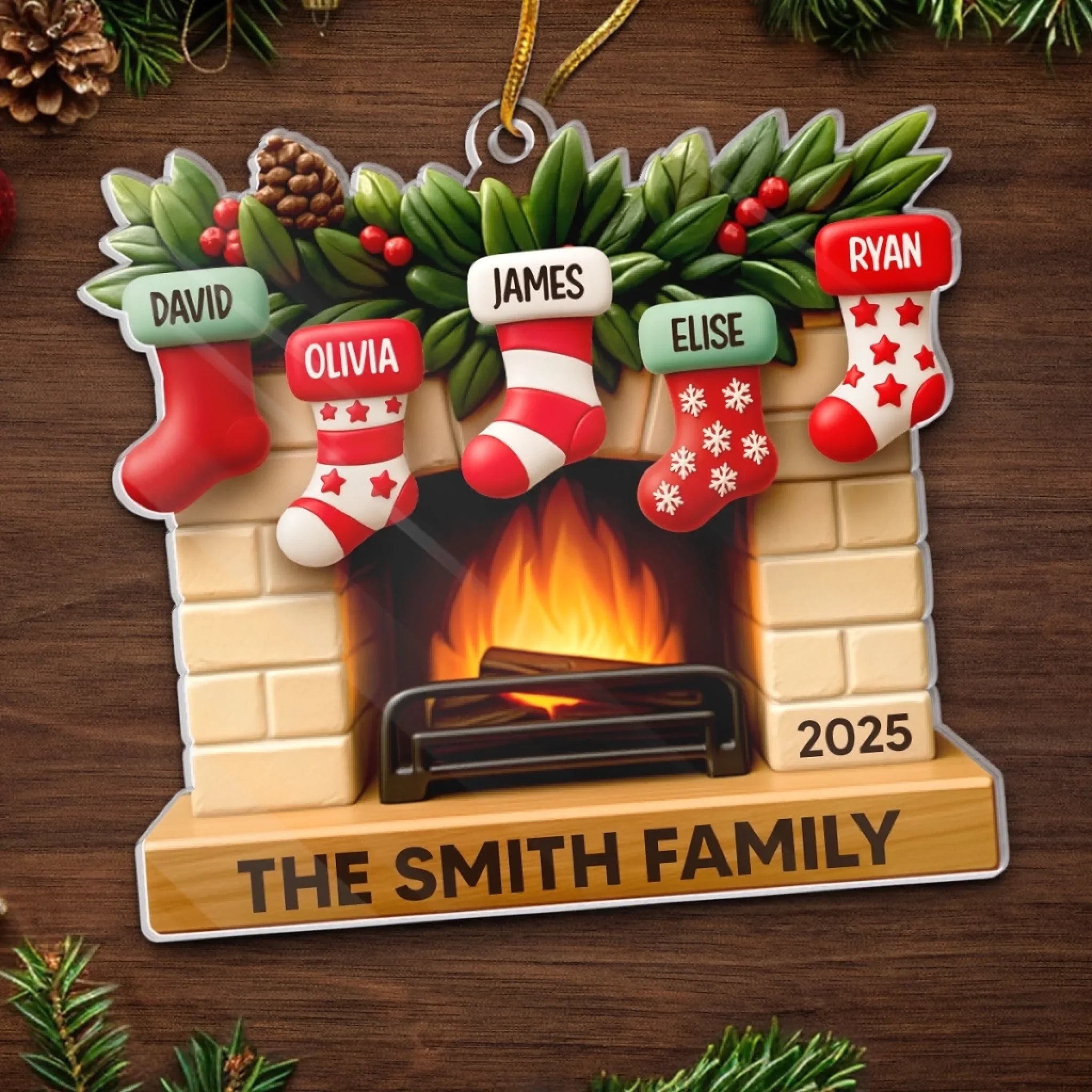 Custom Acrylic Ornament - Personalized Christmas Birthday Gifts For Mom, Dad, Kids - Our Merry Stockings