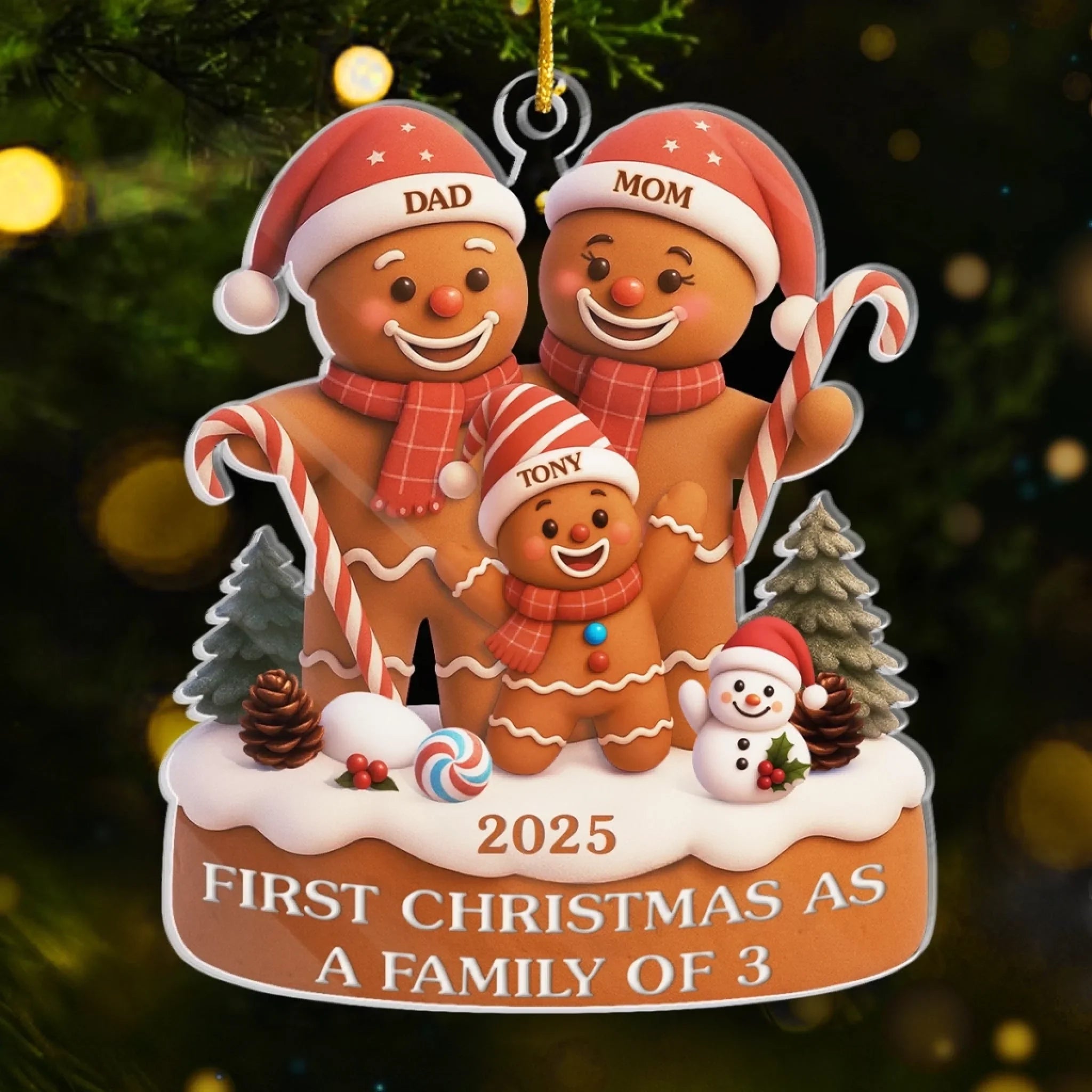 Custom Acrylic Ornament - Personalized Christmas Birthday Gifts For Mom, Dad, Kids - Sweetest Christmas Ever