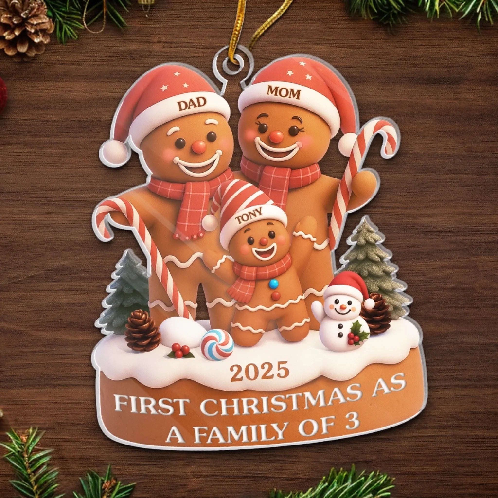 Custom Acrylic Ornament - Personalized Christmas Birthday Gifts For Mom, Dad, Kids - Sweetest Christmas Ever