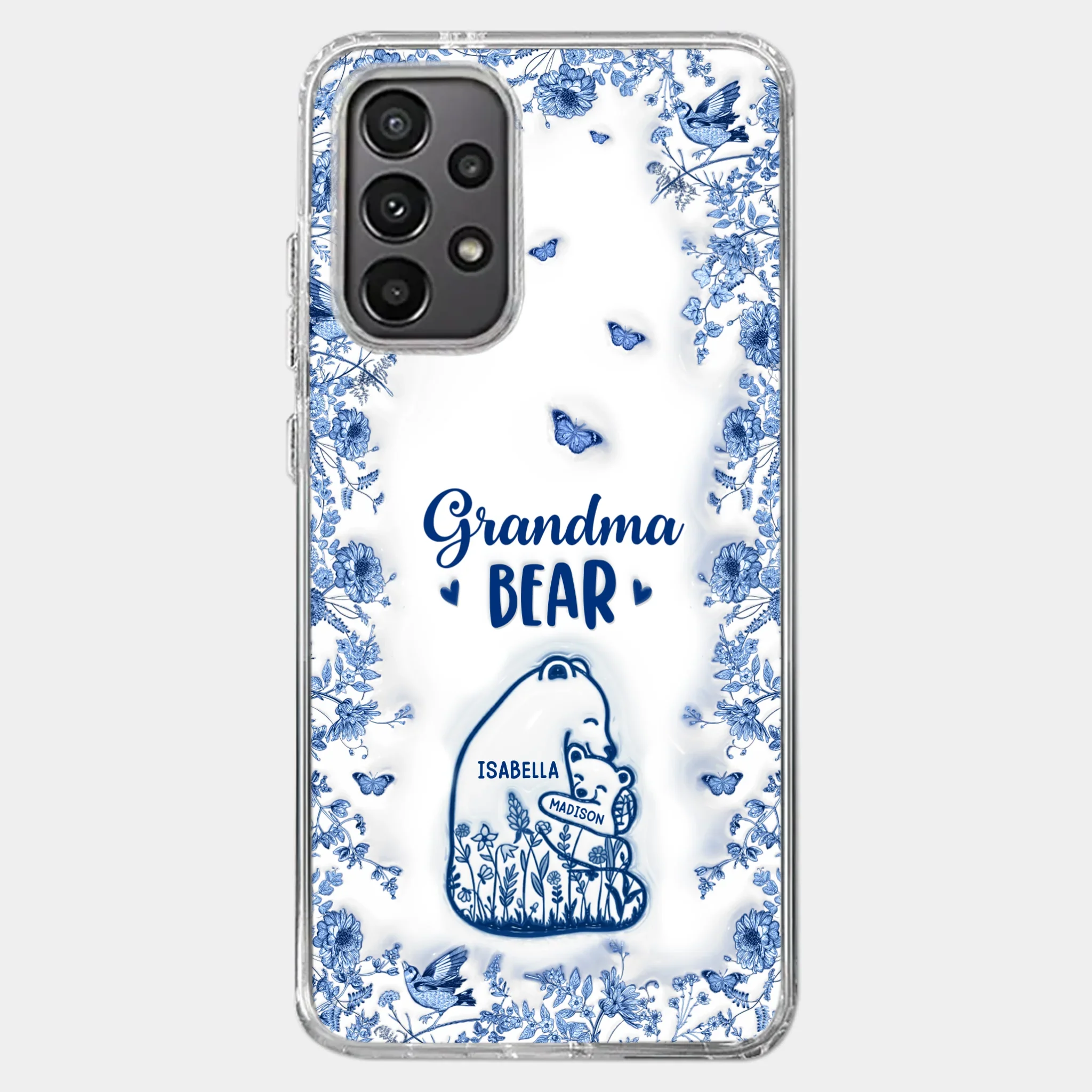 Custom 3D Inflated Effect Printed Clear Phone Case - Personalized Birthday Gifts For Mom, Grandma - Love You Beary Much