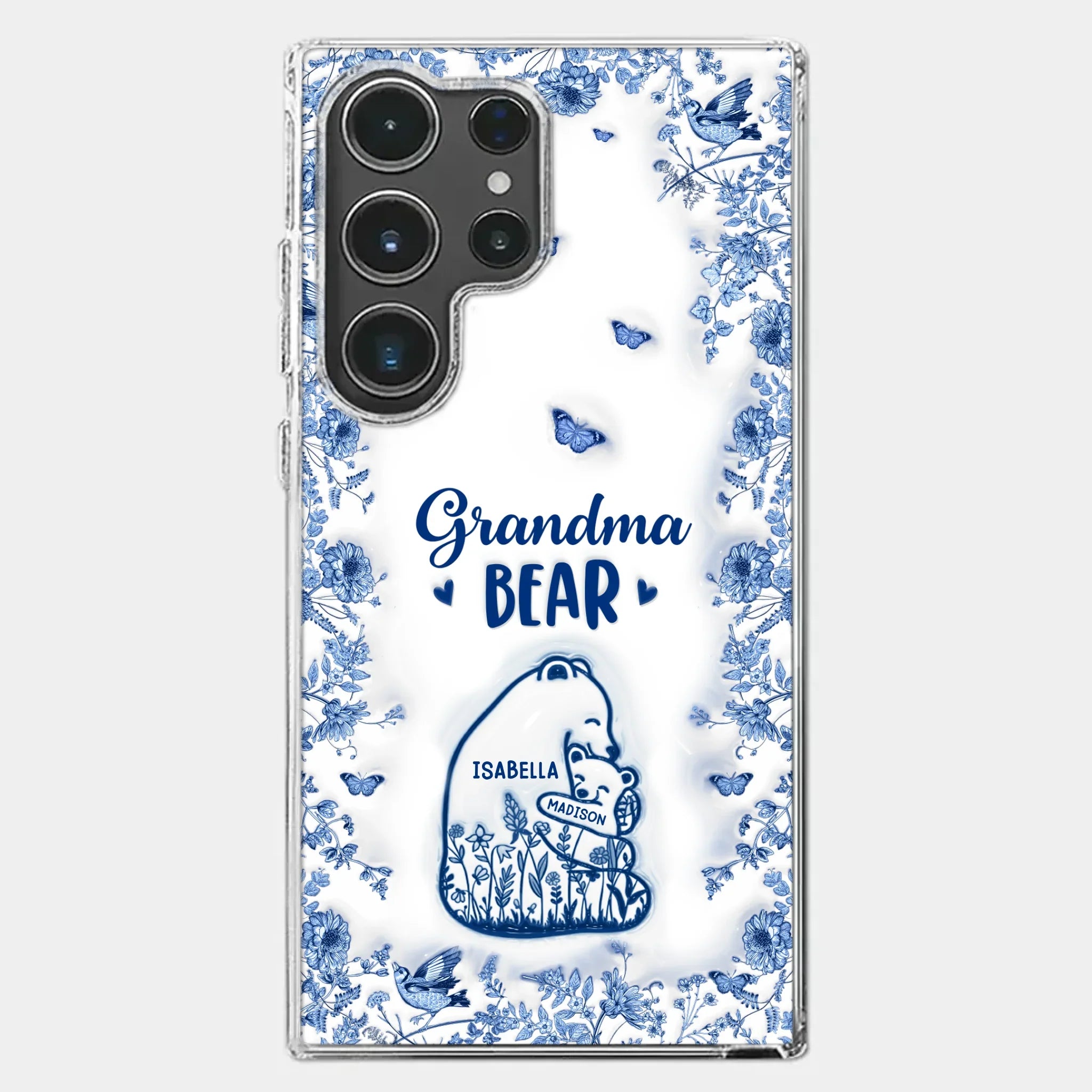 Custom 3D Inflated Effect Printed Clear Phone Case - Personalized Birthday Gifts For Mom, Grandma - Love You Beary Much
