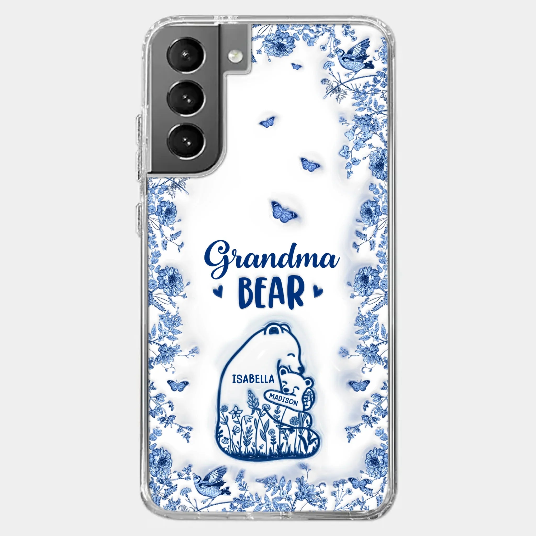 Custom 3D Inflated Effect Printed Clear Phone Case - Personalized Birthday Gifts For Mom, Grandma - Love You Beary Much
