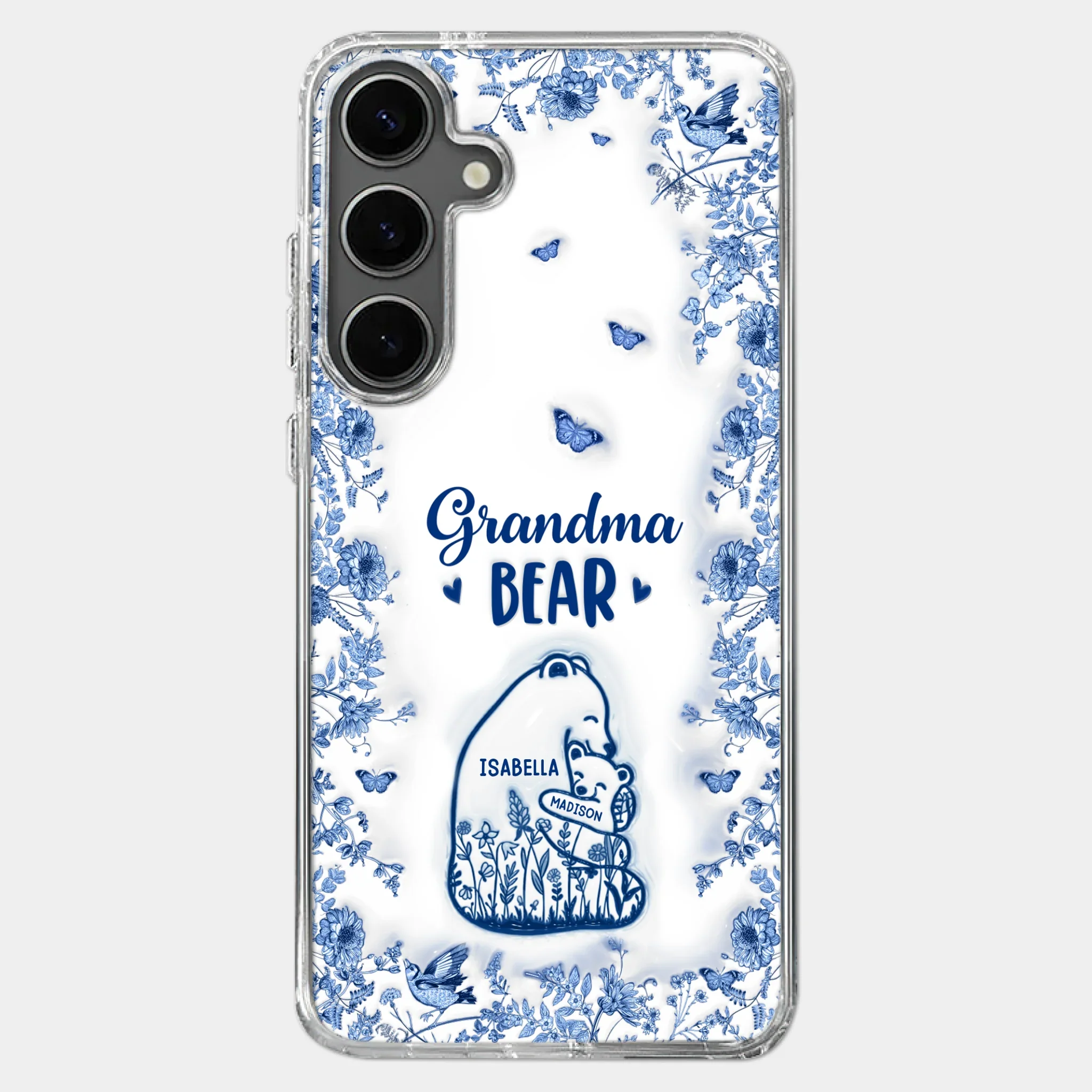 Custom 3D Inflated Effect Printed Clear Phone Case - Personalized Birthday Gifts For Mom, Grandma - Love You Beary Much