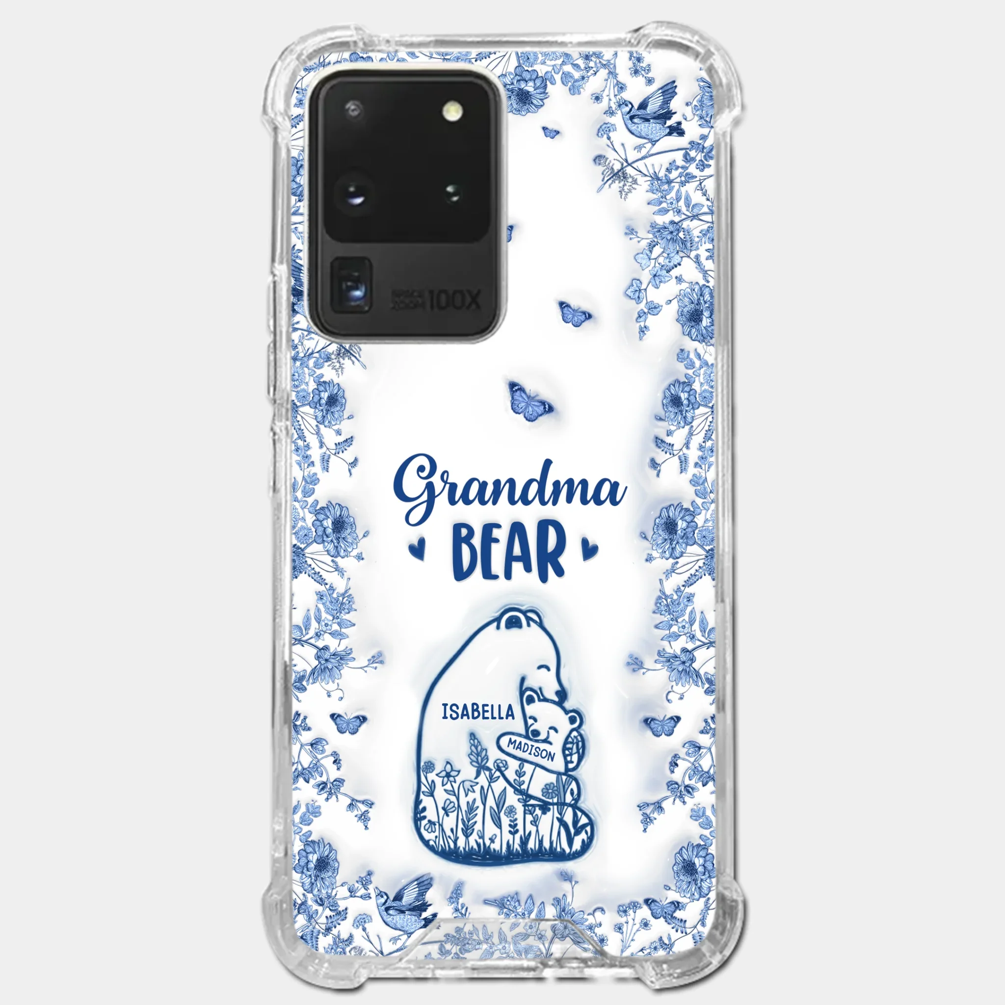 Custom 3D Inflated Effect Printed Clear Phone Case - Personalized Birthday Gifts For Mom, Grandma - Love You Beary Much