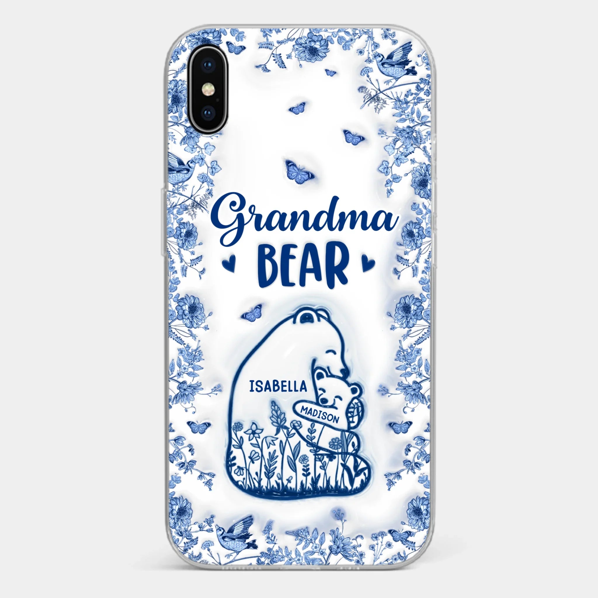 Custom 3D Inflated Effect Printed Clear Phone Case - Personalized Birthday Gifts For Mom, Grandma - Love You Beary Much