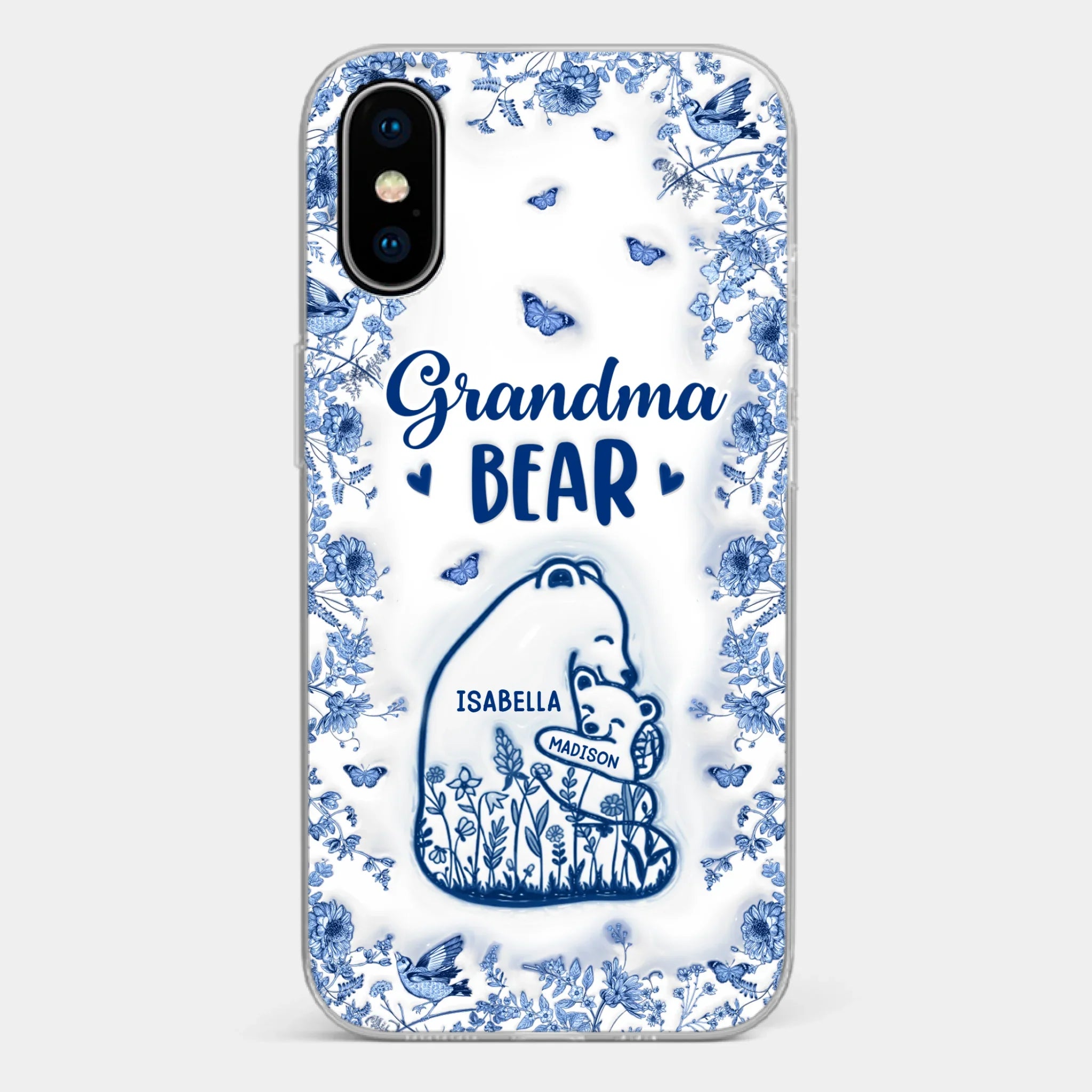 Custom 3D Inflated Effect Printed Clear Phone Case - Personalized Birthday Gifts For Mom, Grandma - Love You Beary Much