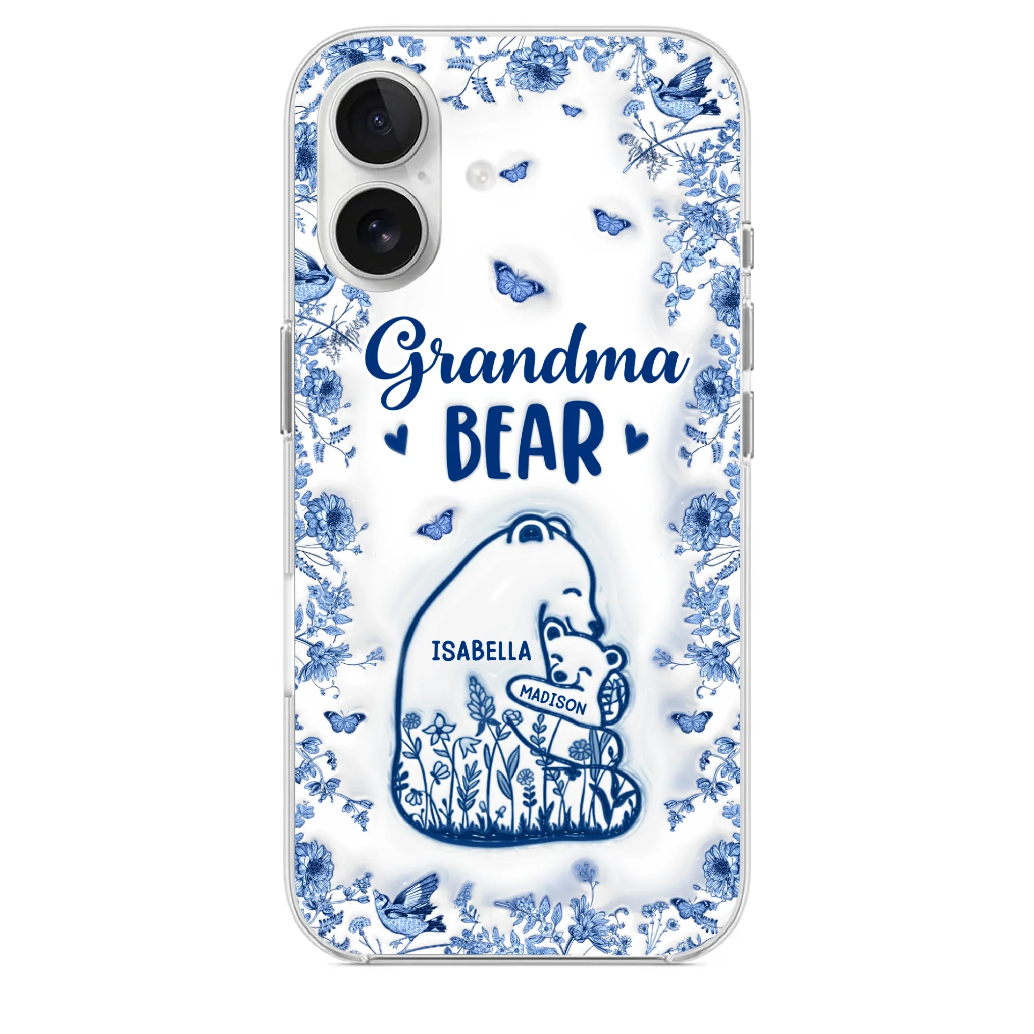 Custom 3D Inflated Effect Printed Clear Phone Case - Personalized Birthday Gifts For Mom, Grandma - Love You Beary Much